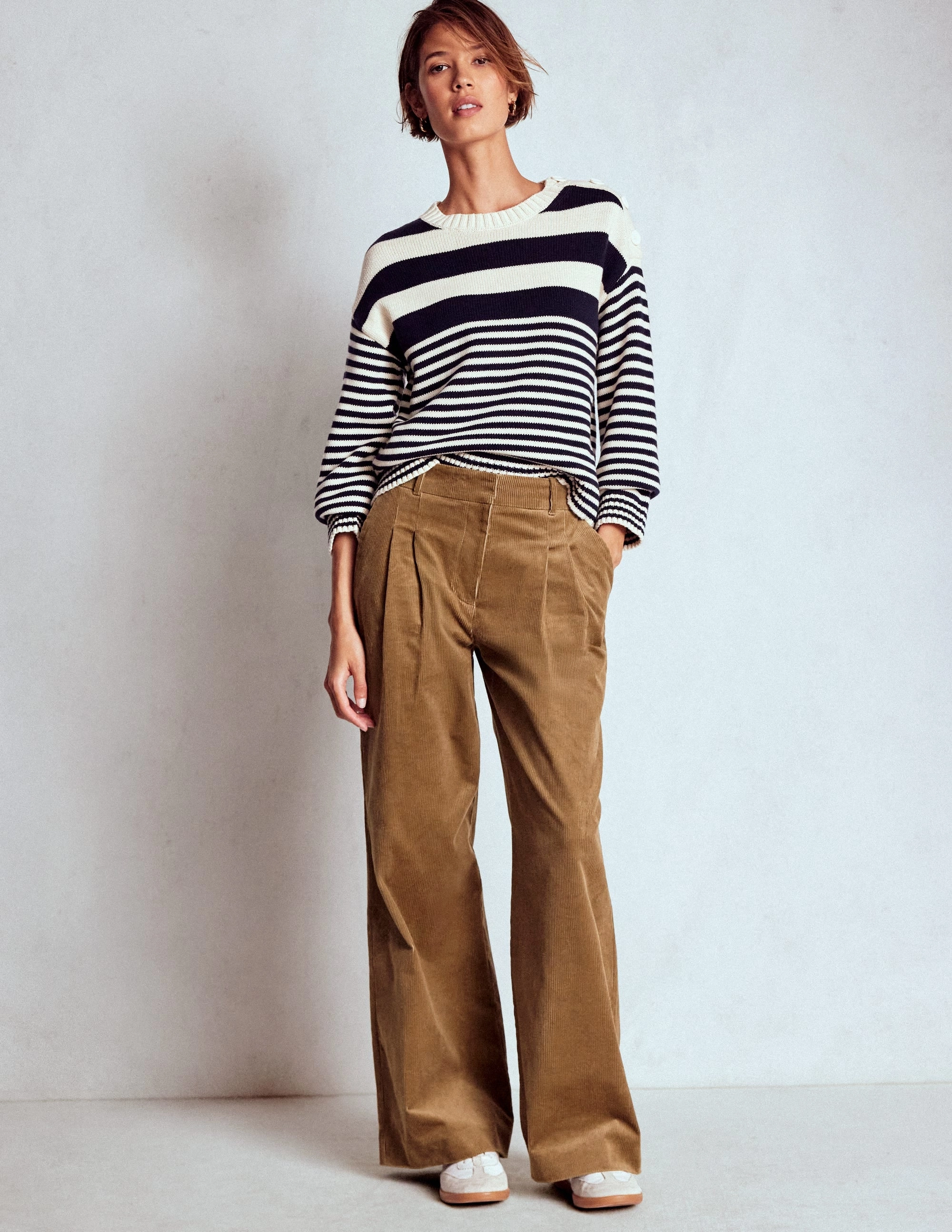 Kensington Cord Trousers-Latte LightweightWeave hypoallergenic material