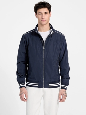 Fashion Trend Climate Responsive Textile Eco Blue Urban Satin Bomber Jacket