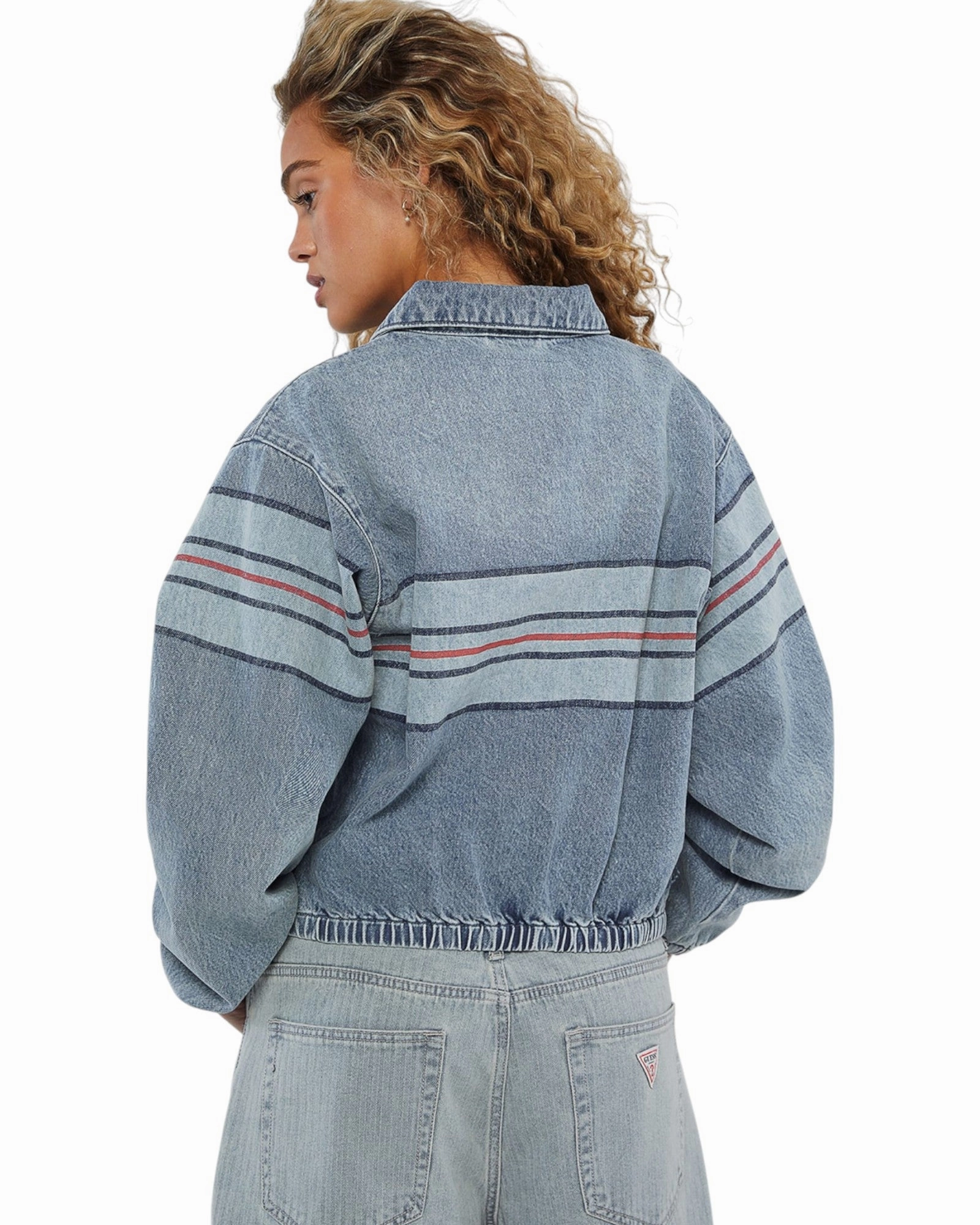 Reinforced Elbows Guess Originals Chest Stripe Bomber Jacket