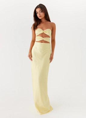 Tianna Strapless Maxi Dress - Yellow Practical work-to-play piece Tonal-Panel
