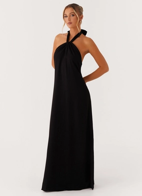 Golden Child Linen Maxi Dress - Black Timeless Trend