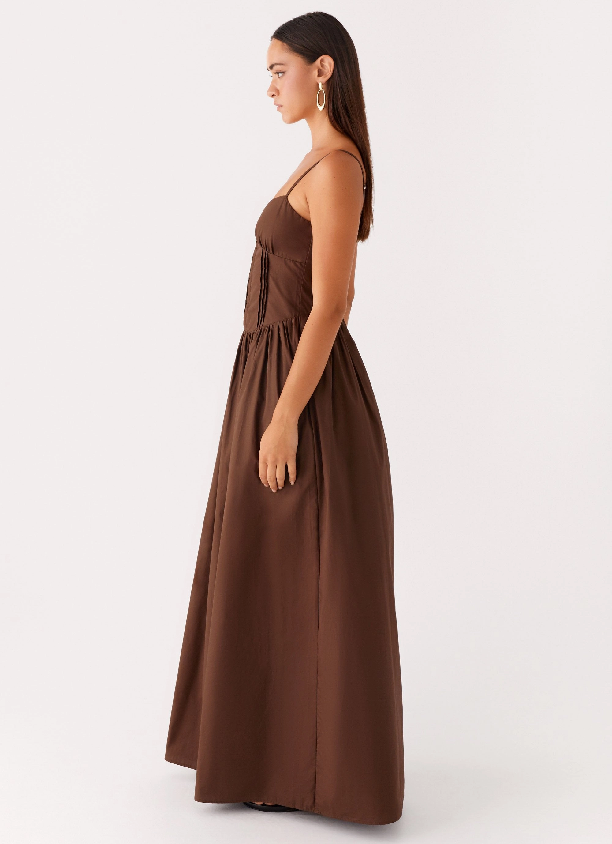 Light and Comfortable Cerys Maxi Dress - Chocolate