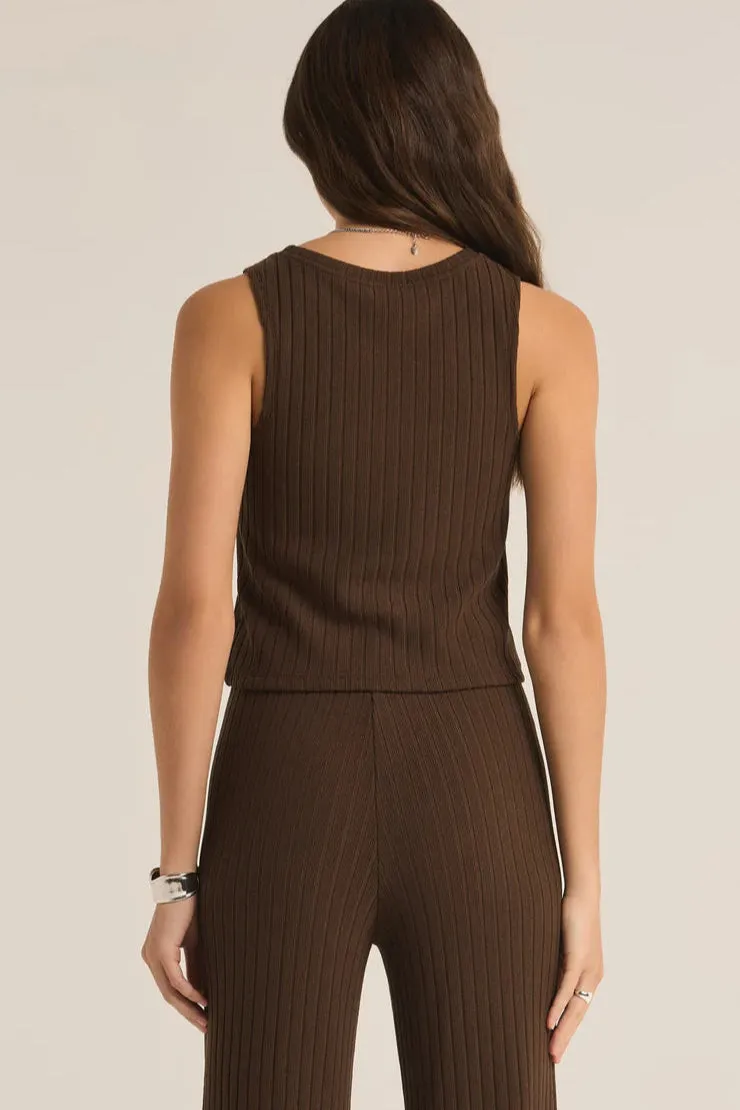 Comfortable Piece outdoor concert Tight and flattering LORRAINE RIB TANK