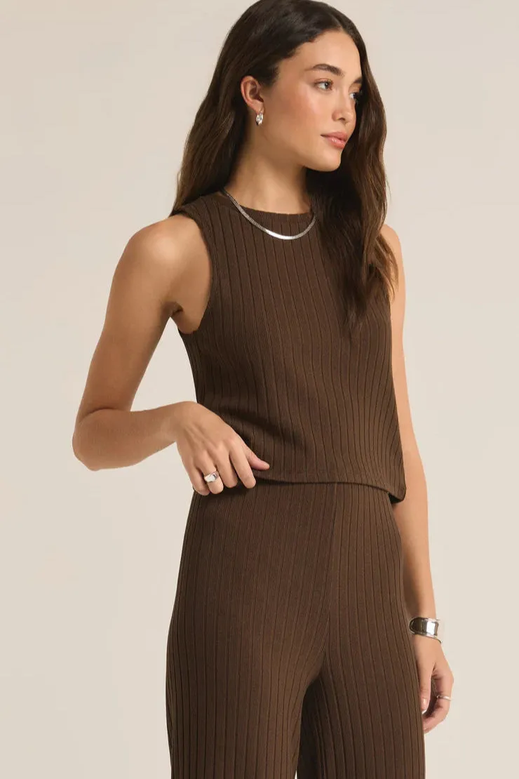 Garment Dyed Finish Geometric Print Tight and flattering LORRAINE RIB TANK