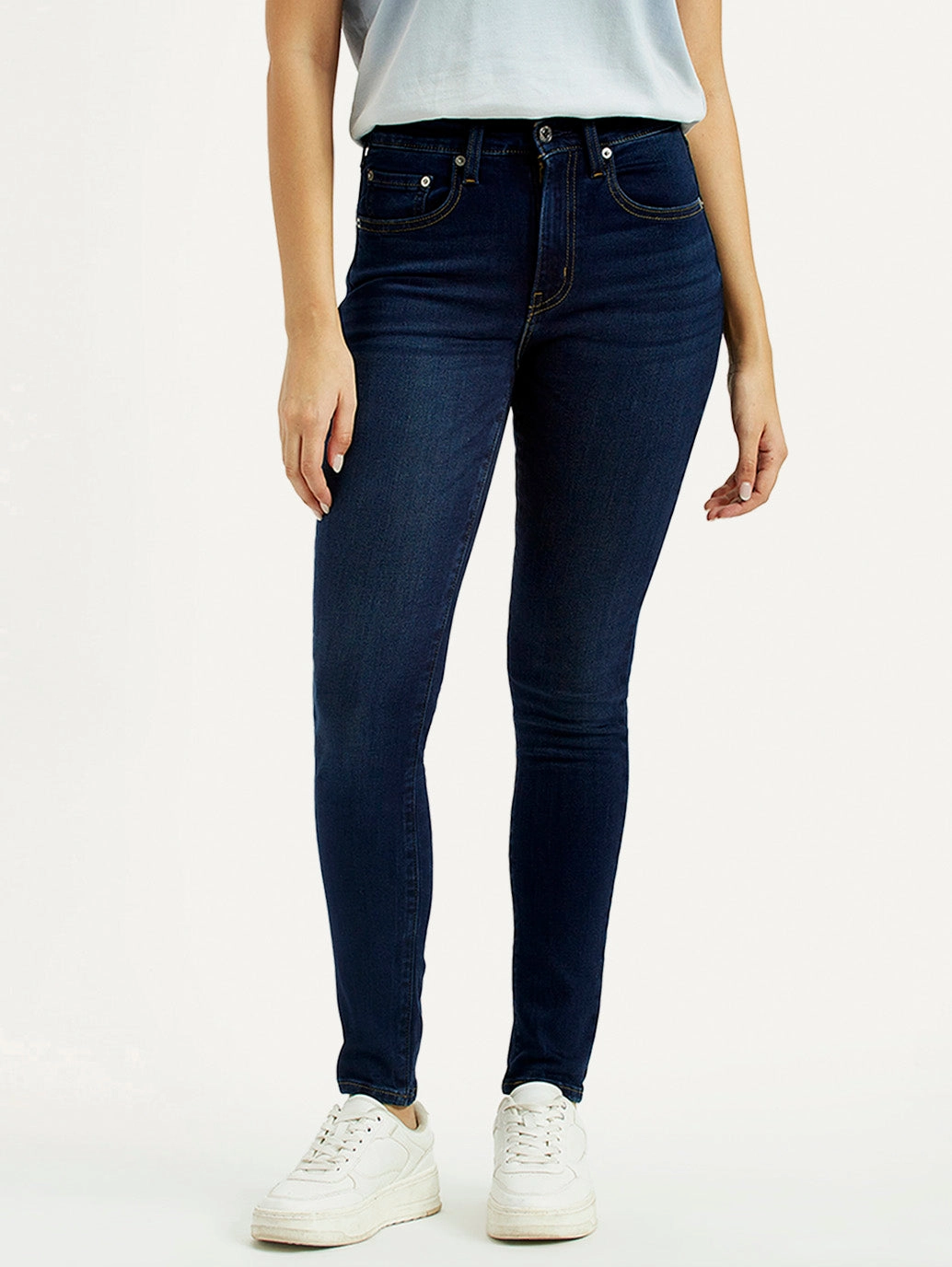 Minimalist Style Festival Outfit Loose Women's 721 Dark Blue Skinny Fit High Rise Jeans