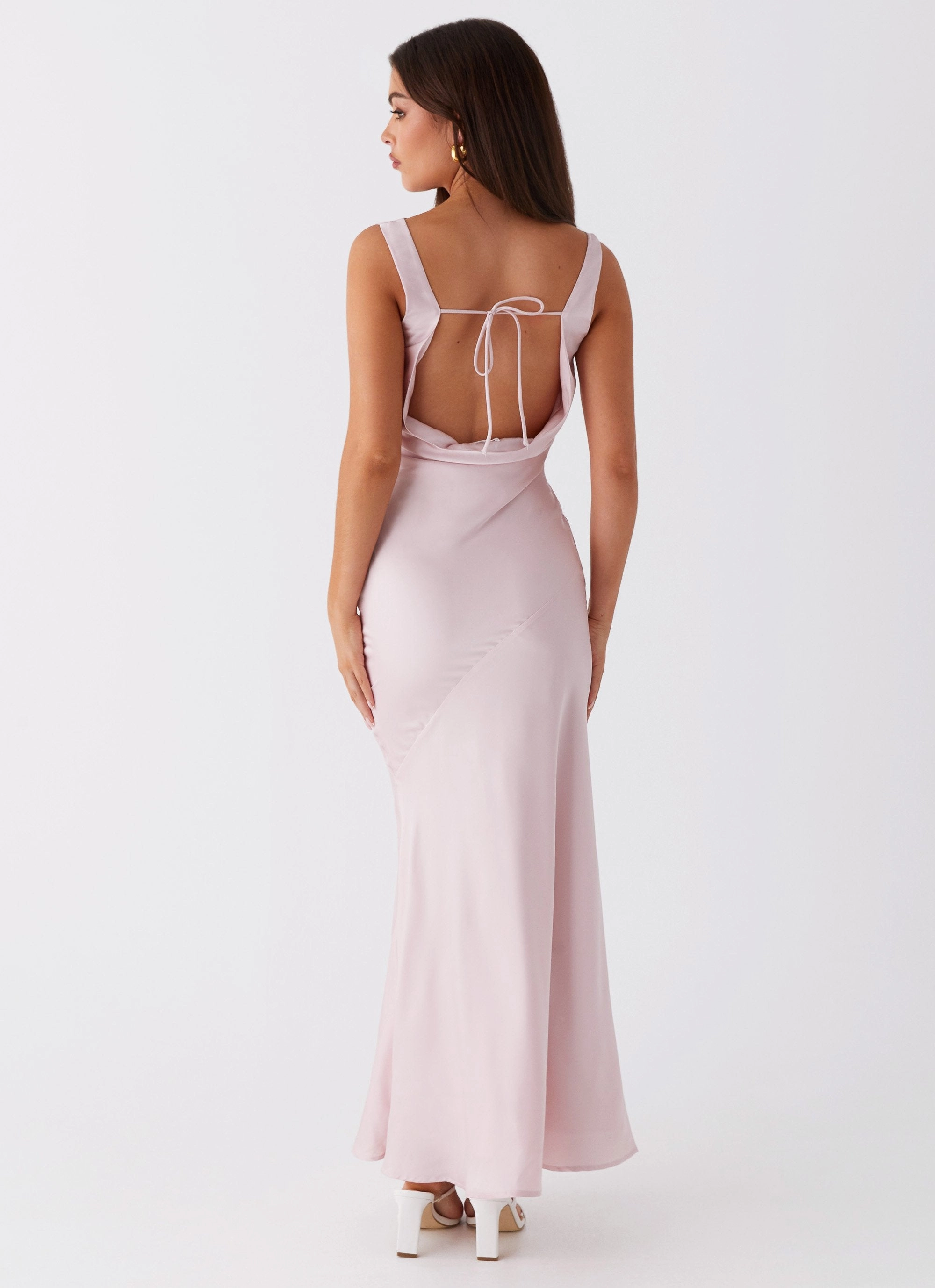 Be Mine Satin Maxi Dress - Mauve Pink Relaxed Mood Effortless Fit Design