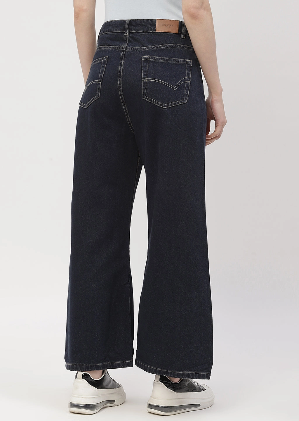 Madame High Rise Carbon Blue Wide Leg Jeans City Walk Casual Friday Abrasion Resistant Denim