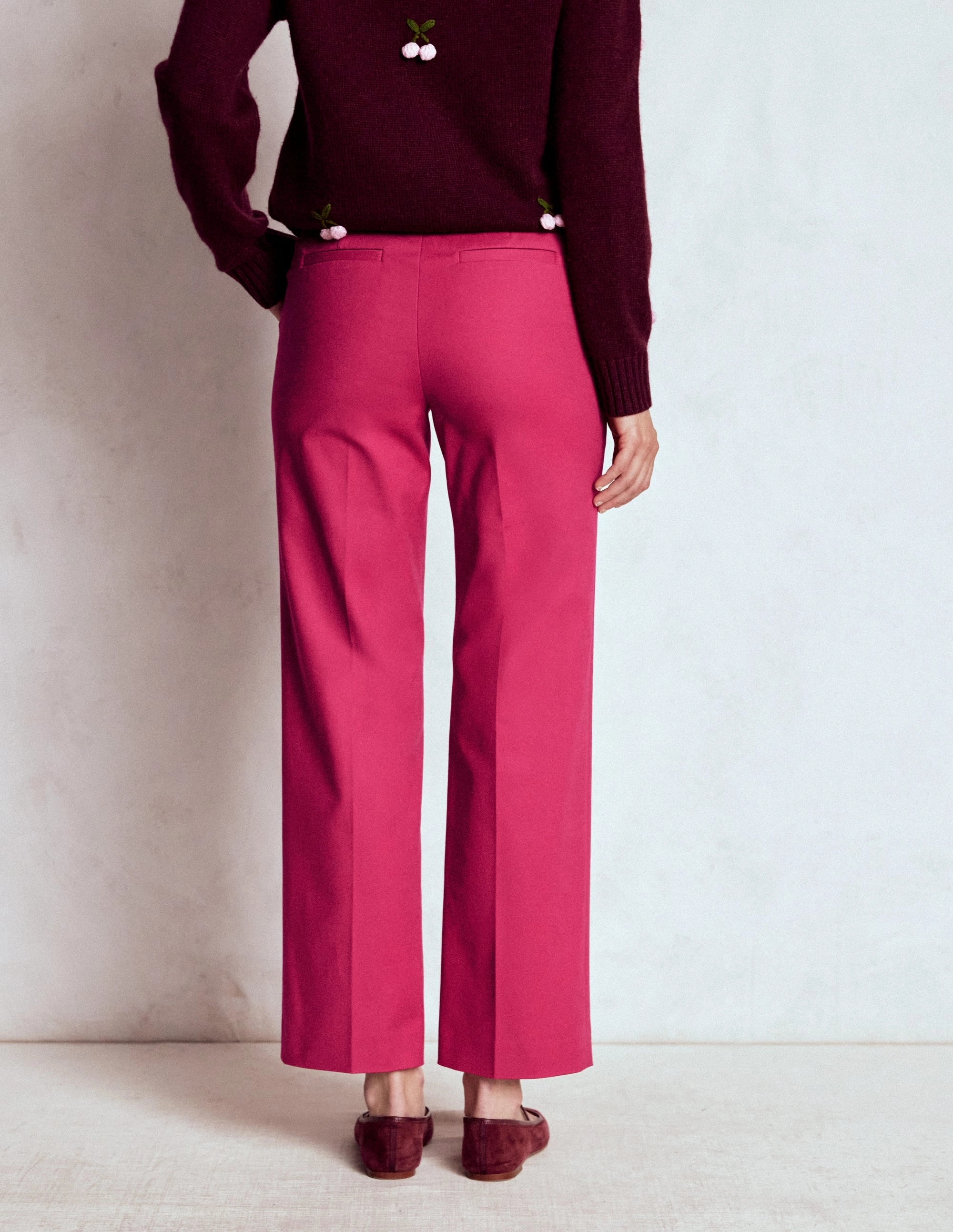 Canonbury 7/8 Trousers-Bright Cherry Mid Rise All Use