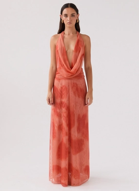 Elysia Chiffon Maxi Dress - Fiery Fusion Fresh Motion