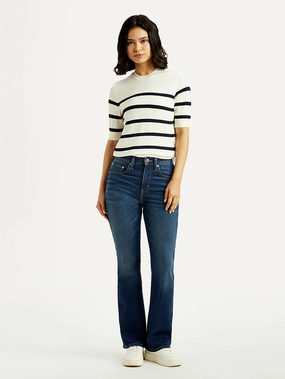 Office Wear Weekend Warrior Trend Setter Winter Warmth Minimalist Women's 725 Dark Indigo Bootcut Fit High Rise Jeans