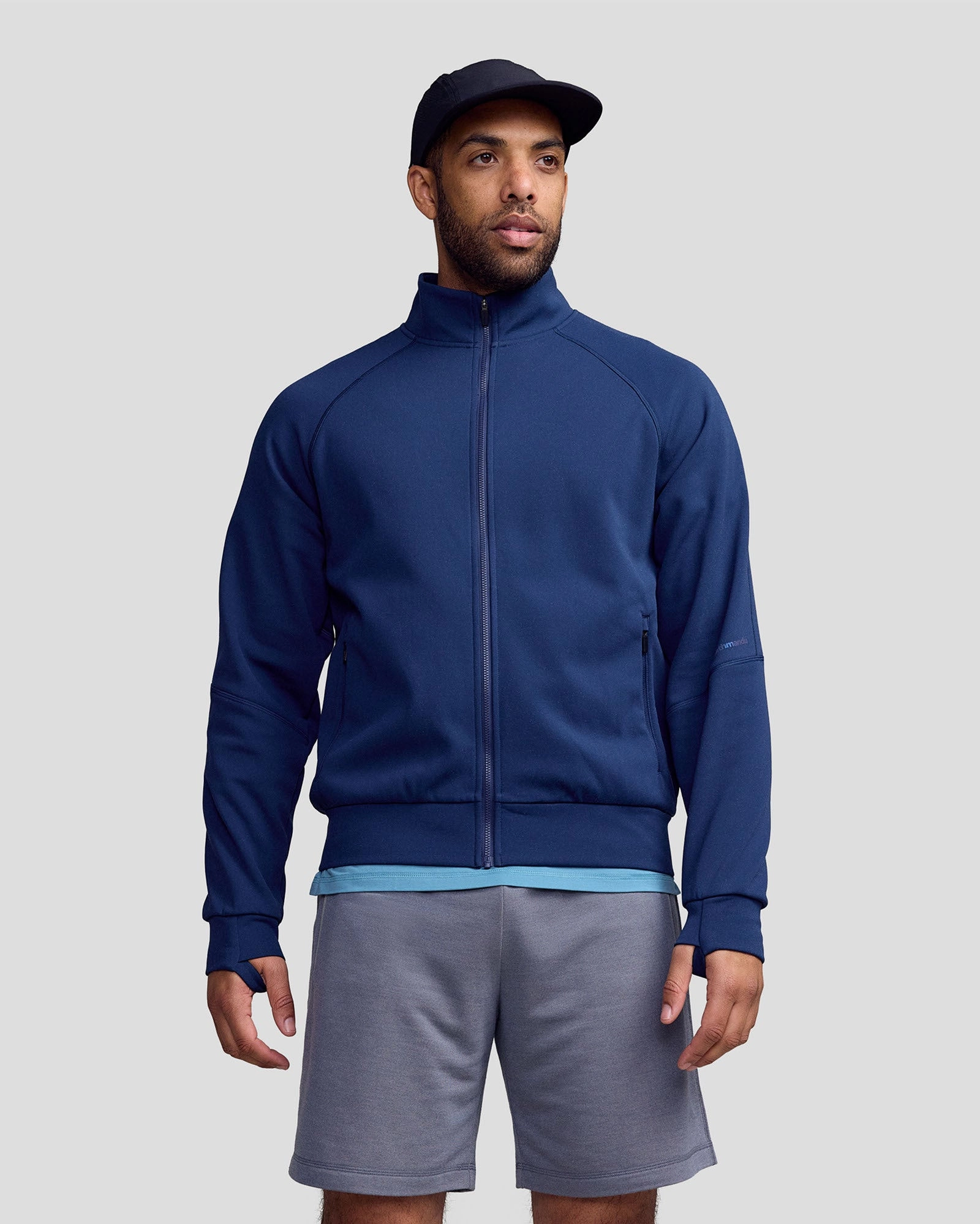 Men??s Anytime Knit Bomber Jacket -  Classic Navy Flexible Fit Wear