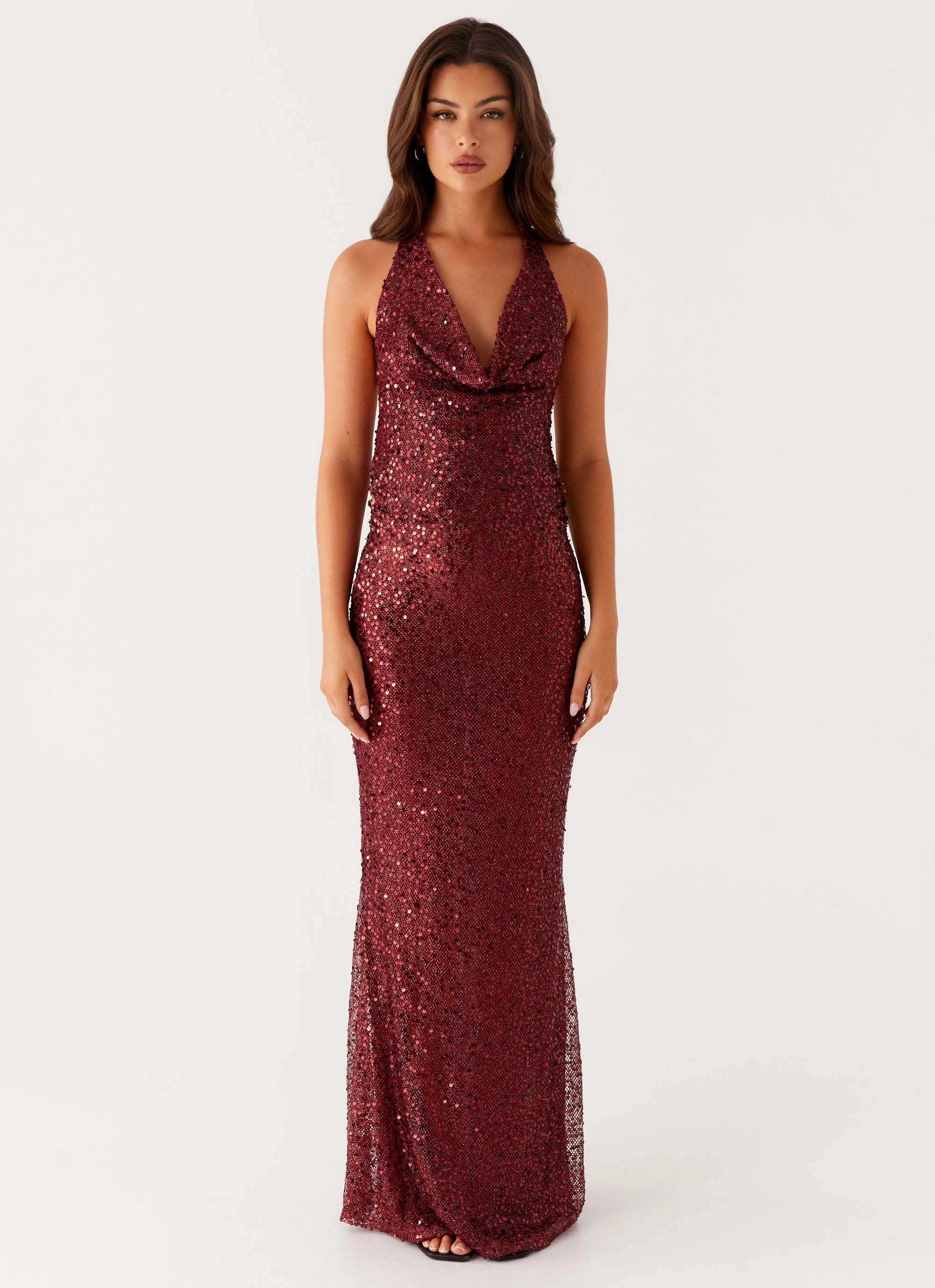 Treasured Sequin Maxi Dress - Fuchsia Soft Structure