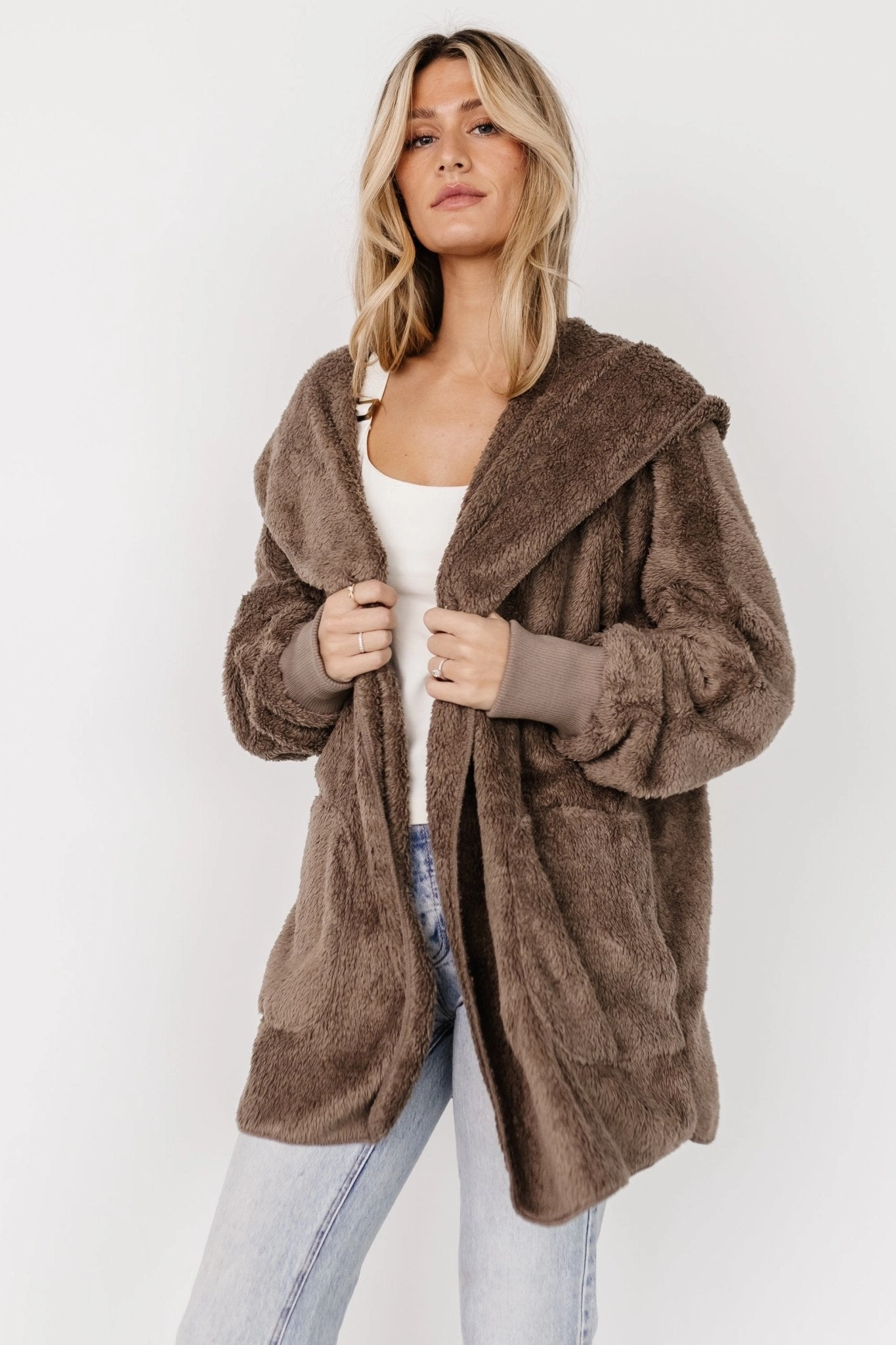 Subtle Fashion Fit Melrose Teddy Jacket | Brown
