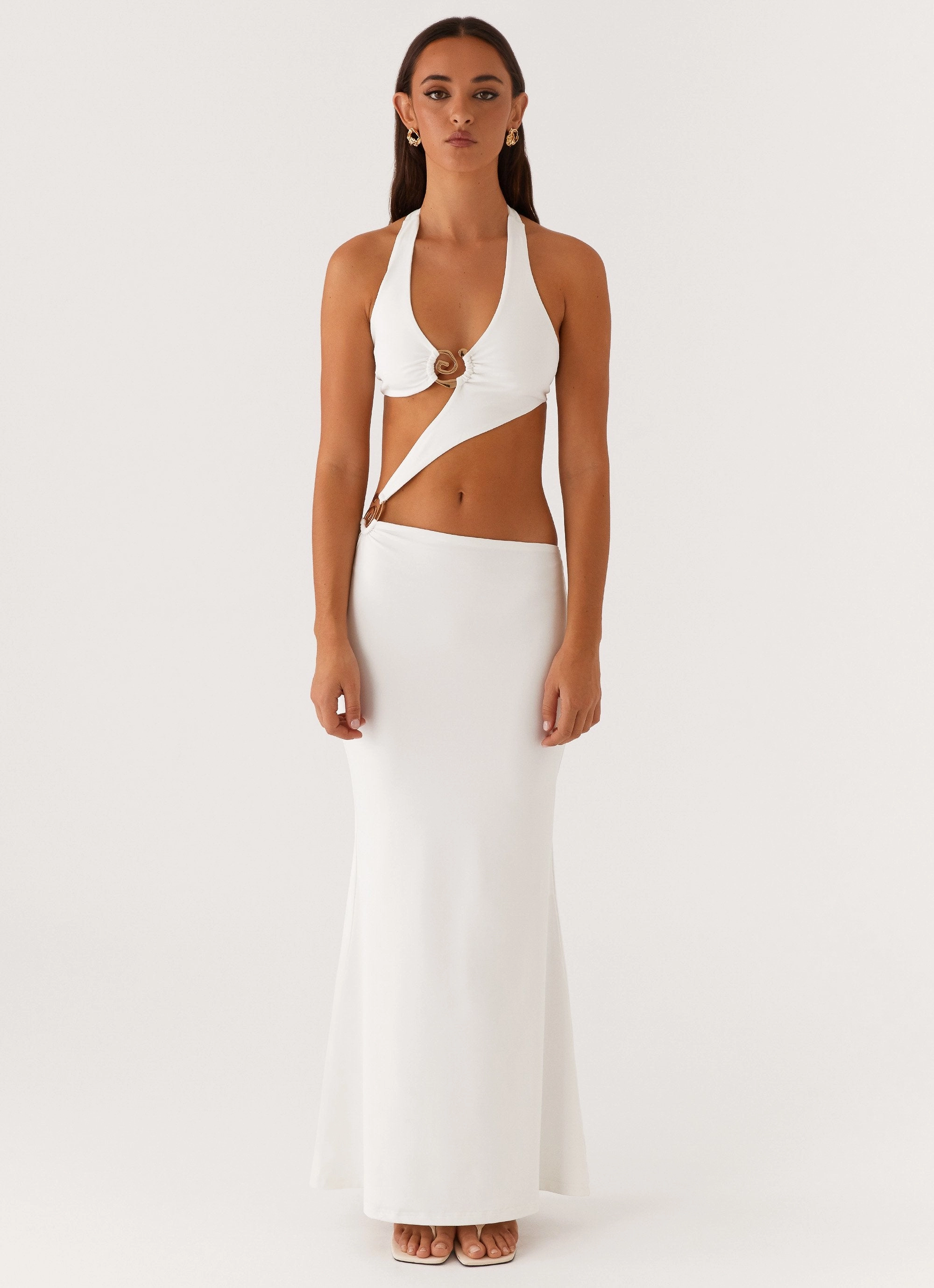 World Series Maxi Dress - White Sheer Panel