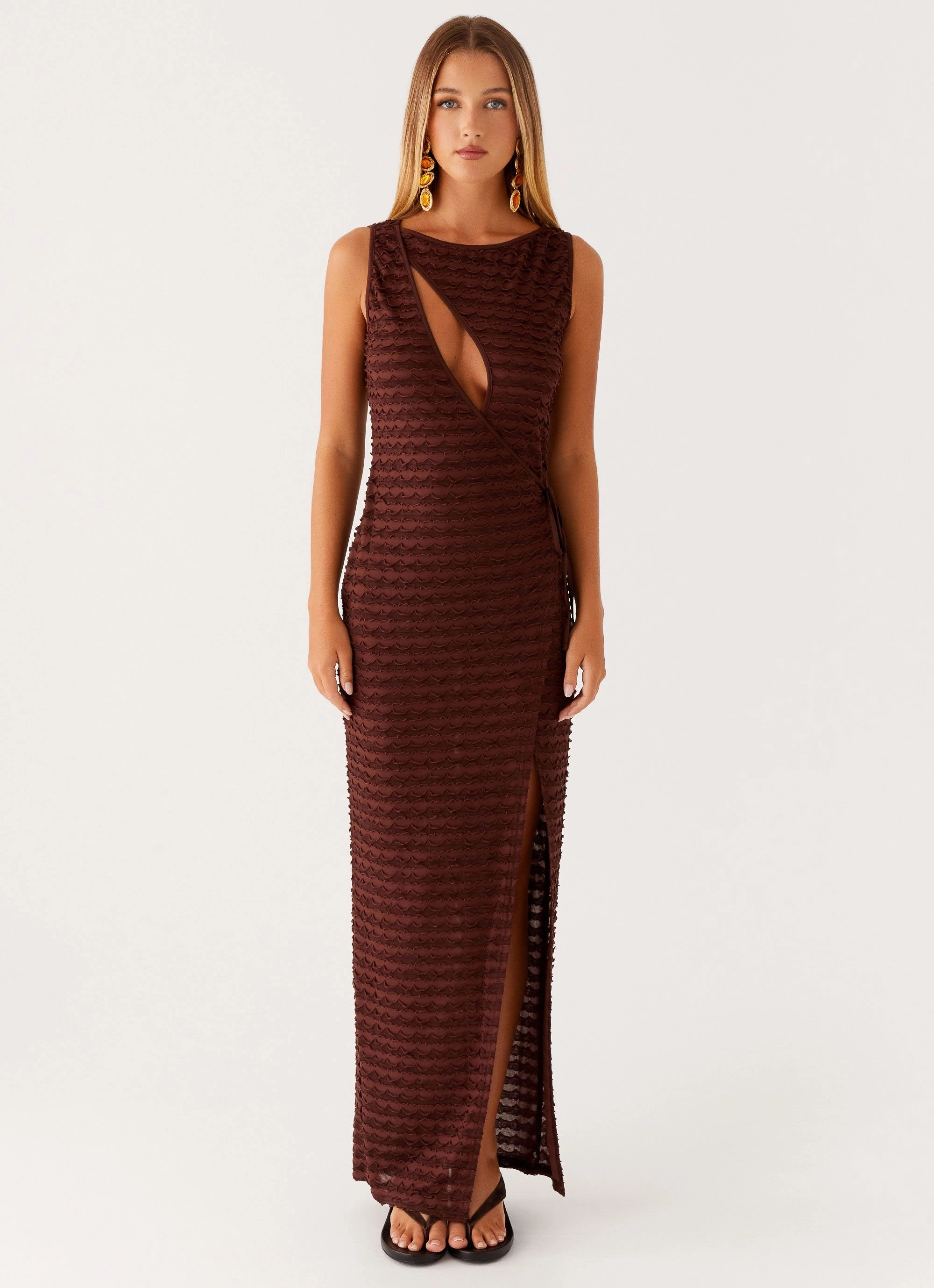 Sterling Wrap Maxi Dress - Chocolate Sharp Style