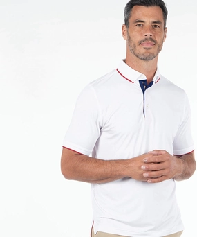 Performance Polo with Contrast Tipping Sporty Appearance Breathable Flex