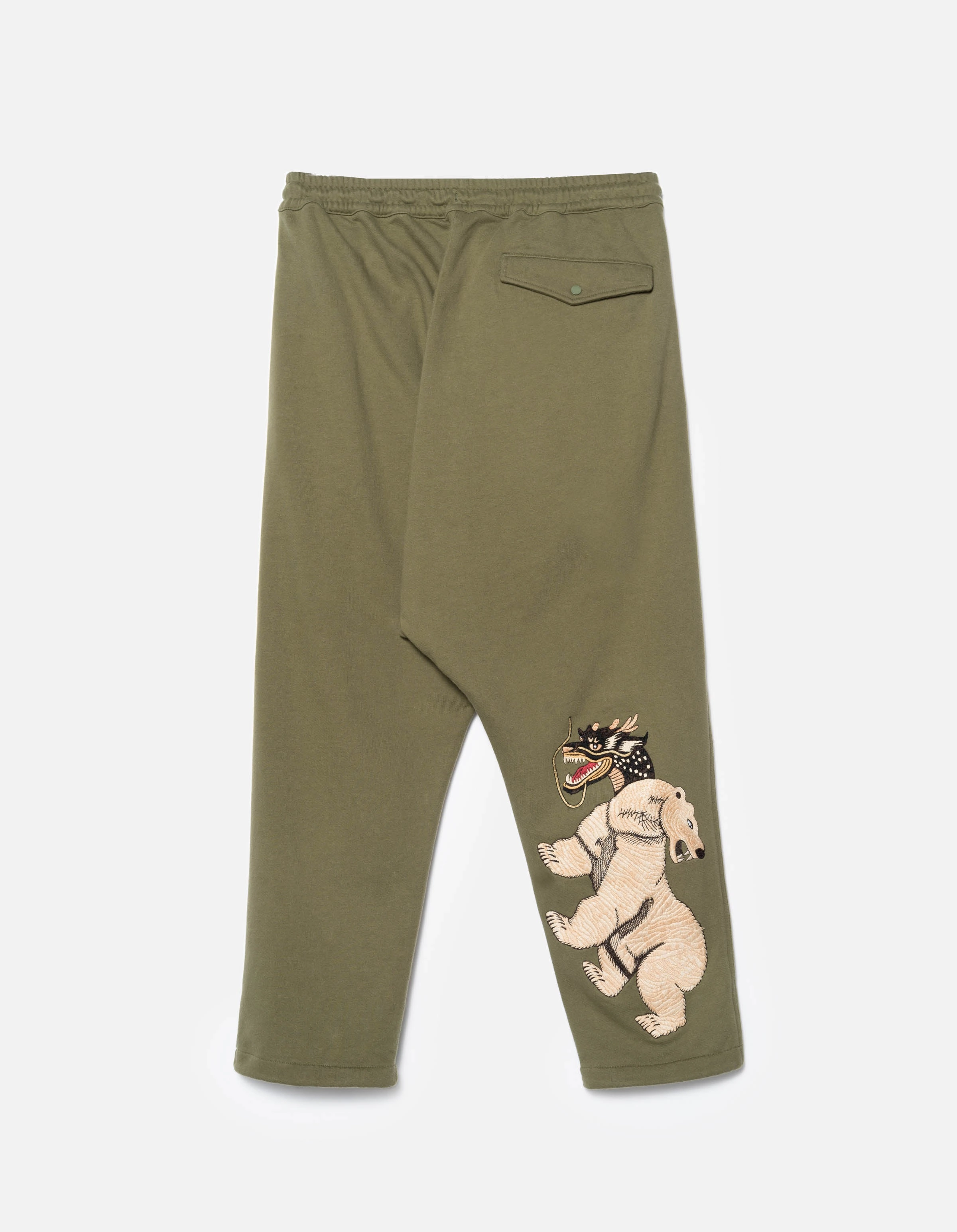 Hiking Gear 7091 Bering Strait Embroidered Asym Sweatpants Olive OG-107F