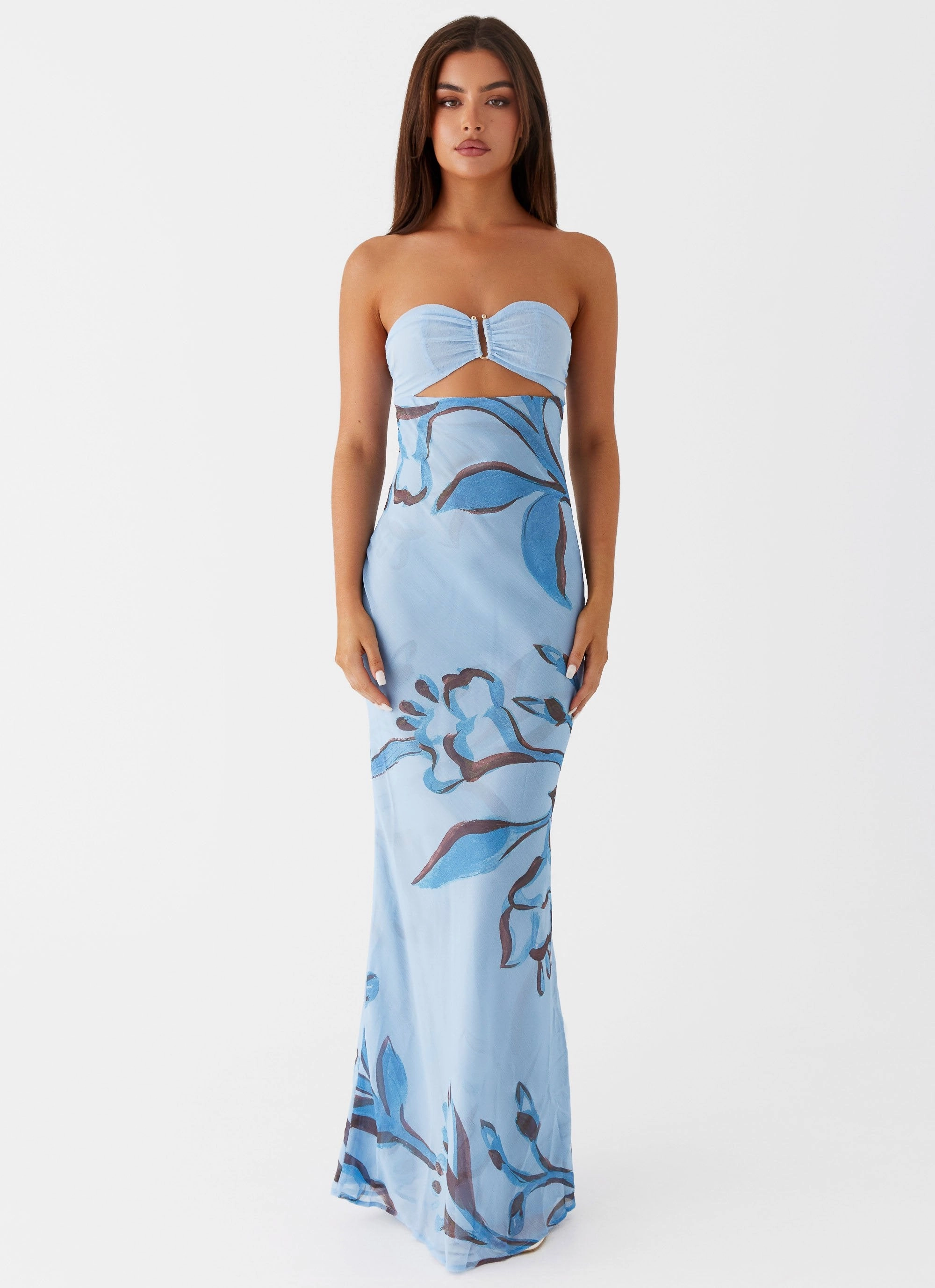 Chic and Cozy Wear Tropicana Maxi Dress - Blue Floral