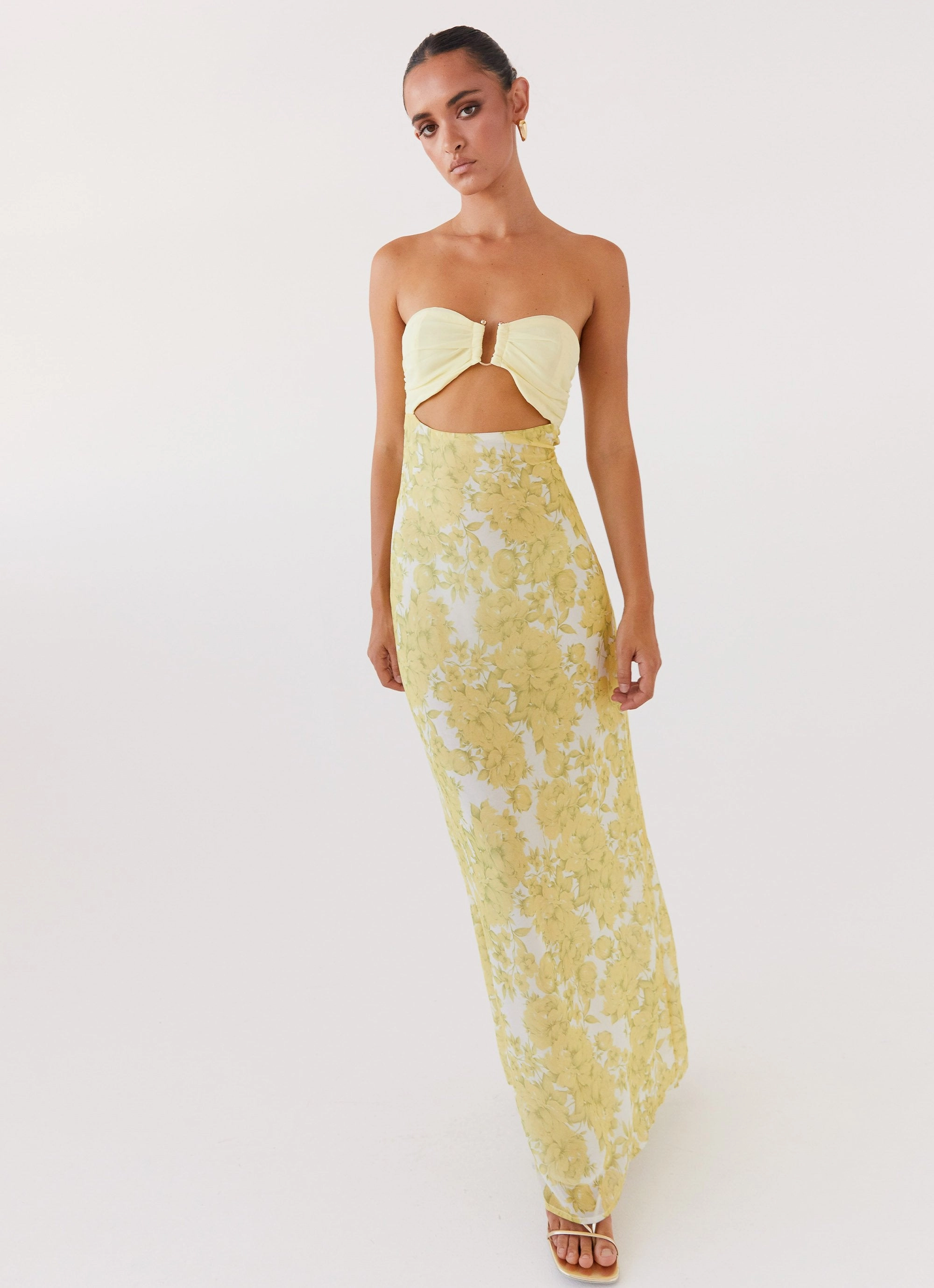 Shiny-Lining Perfect Fit Wear Tropicana Maxi Dress - Daffodil