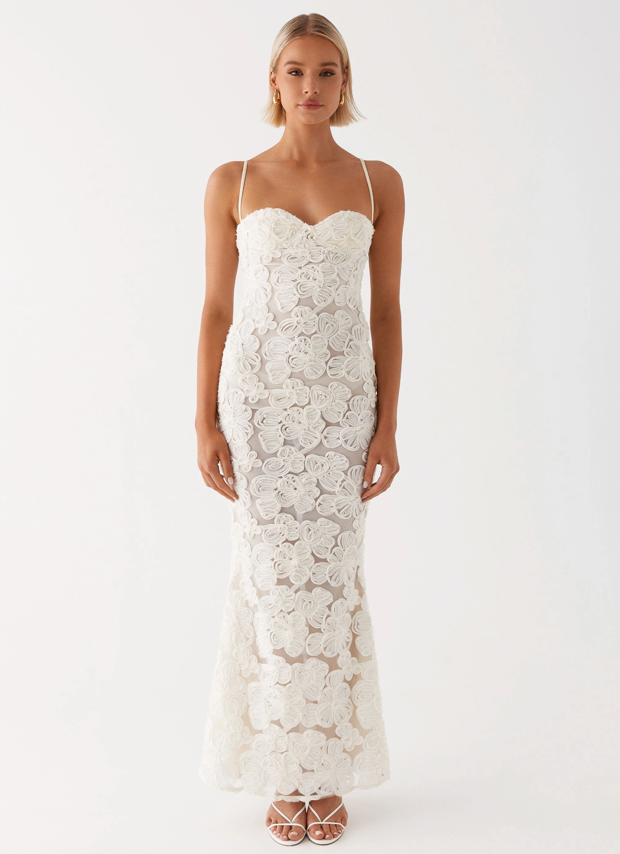 Minimalist Look Contemporary Waist That Girl Maxi Dress - Ivory