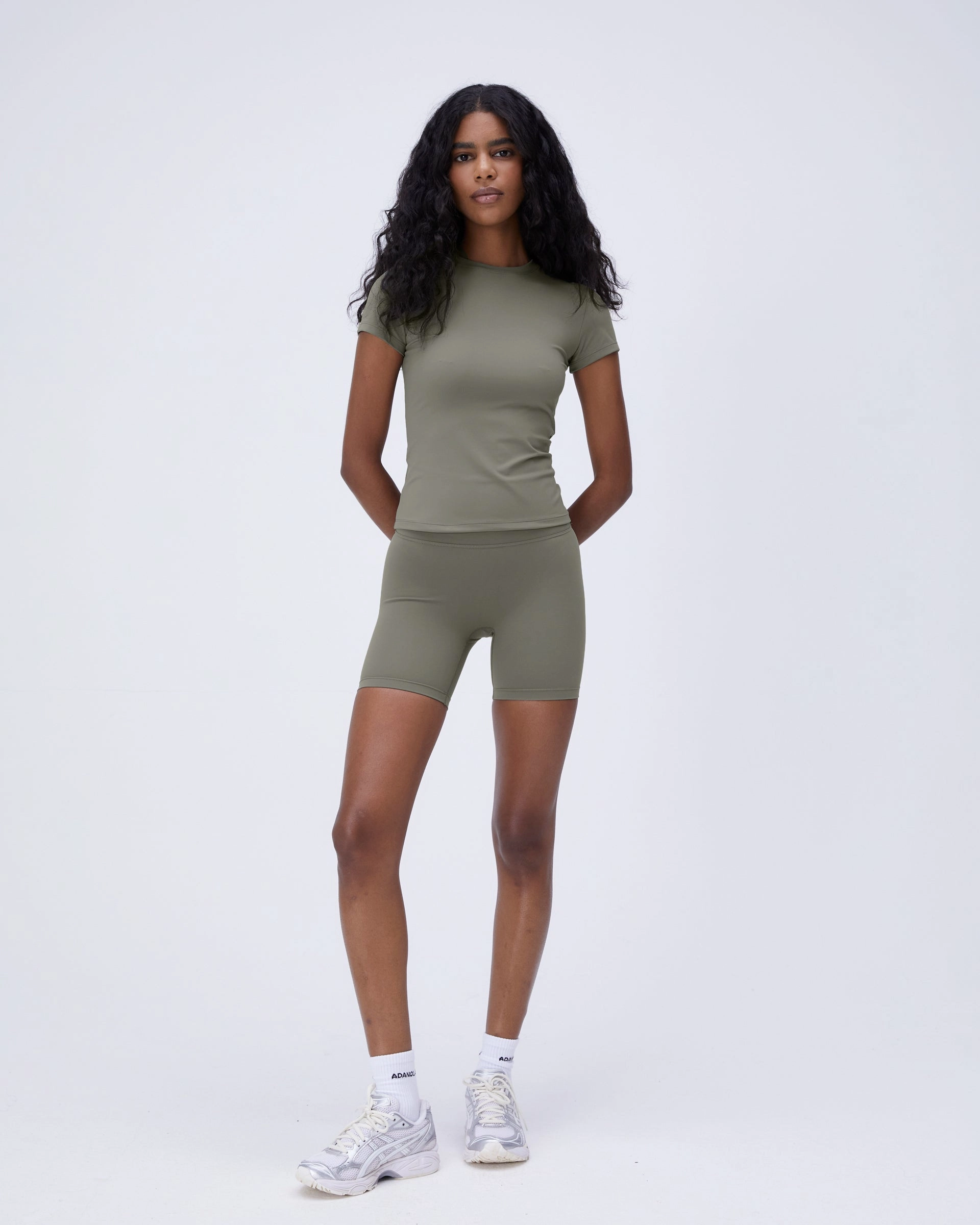 Ultimate Crop Shorts - Olive Green No Cling