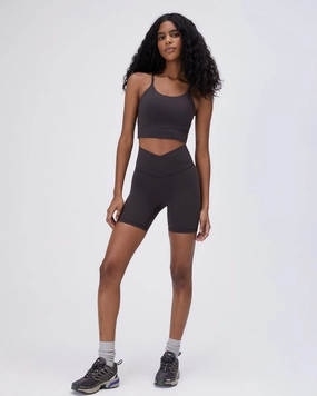 Ultimate Wrap Over Crop Shorts - Coffee Bean Comfort Waist