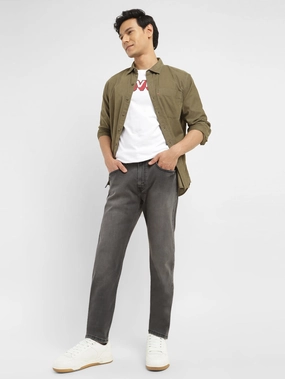 Men's 512 Charcoal Grey Slim Tapered Fit Mid Rise Jeans Casual Solution Bold Casual Friday