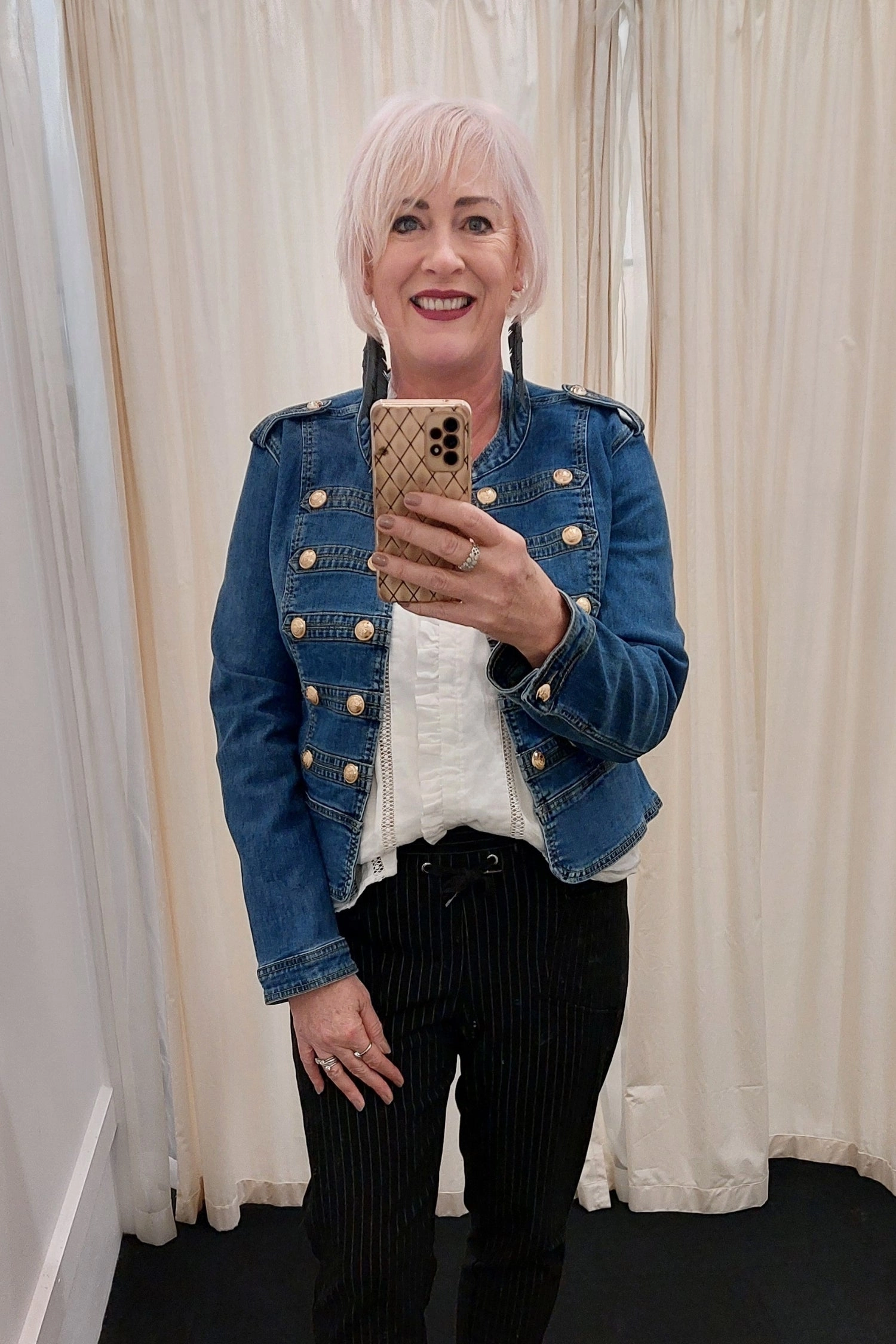 Frank Lyman - 246204U Military Denim Jacket Light Day Jacket