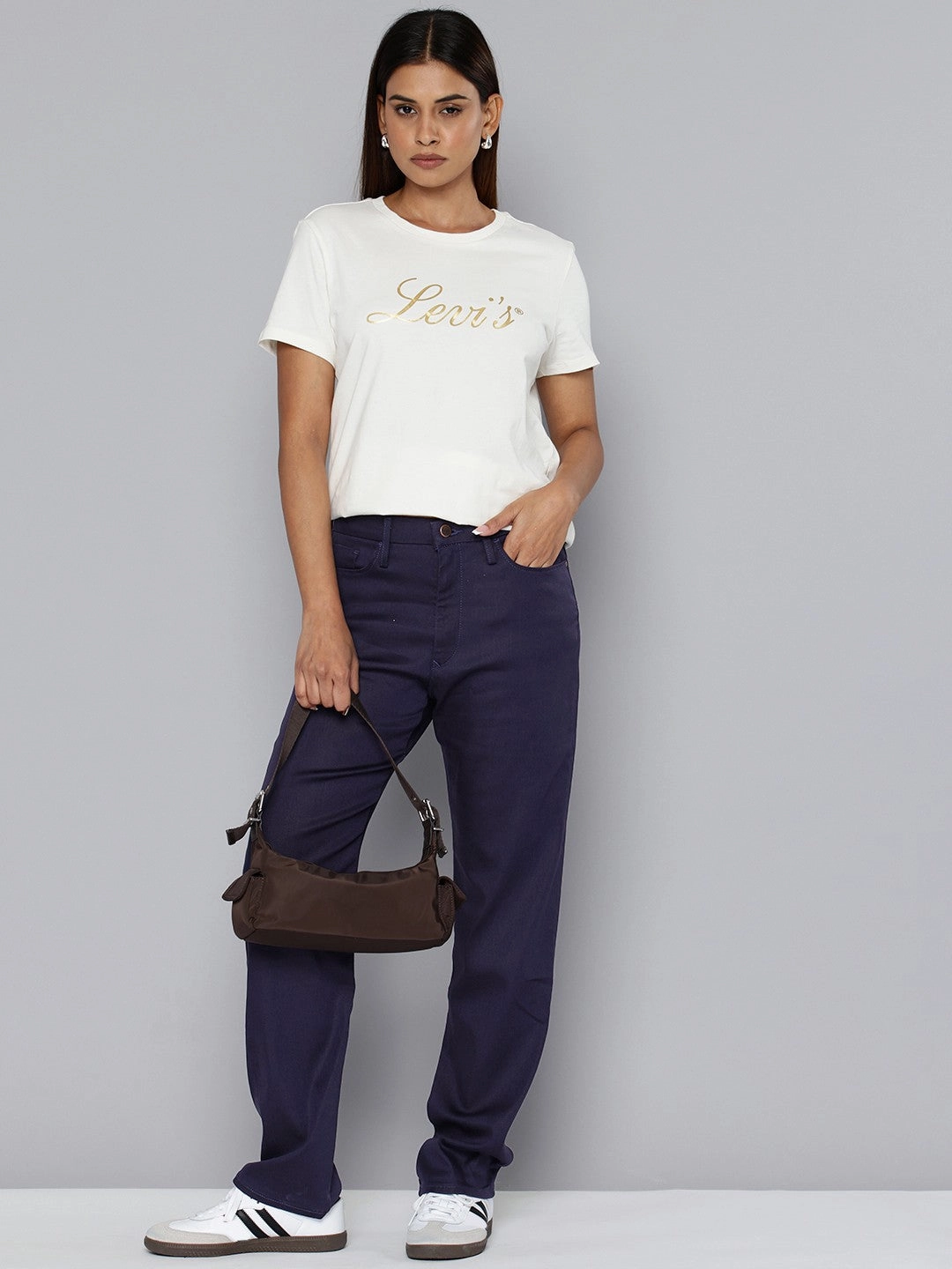 Anti Cling Finish Weather Ready Women's Redloop High Rise Navy?Straight Fit Trousers