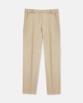 Slim fit trousers in certified cotton gabardine and lyocell Flexible Fabric