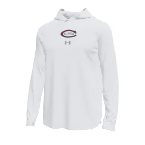 Under Armour Tech Stretch Long Sleeve Hood - White Fade Resistant Print