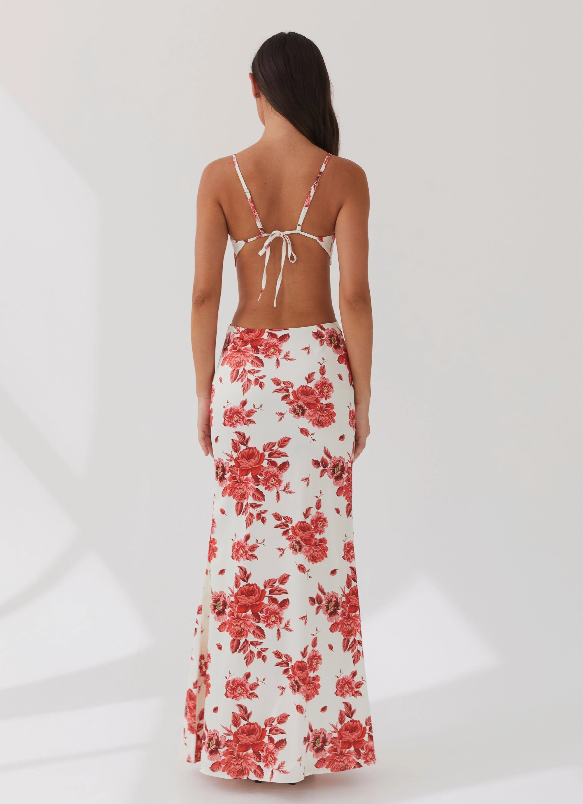 Layered Form Rosie Satin Maxi Dress - Rosa Floria