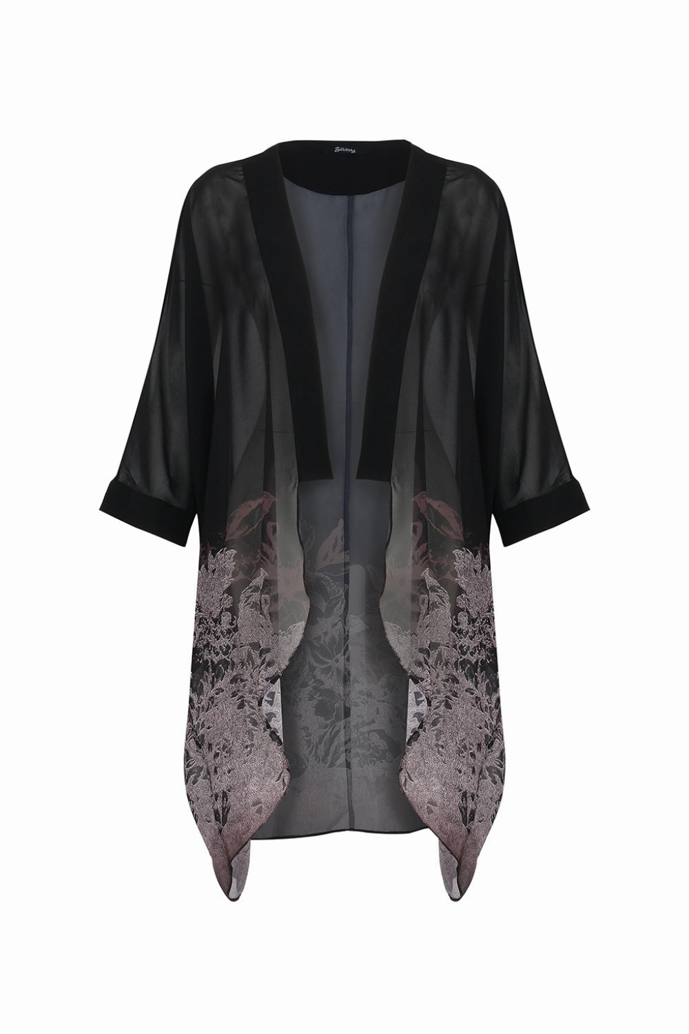 Hypoallergenic Interior Layer High Collar Options Ever Sassy - 14355 Falling Leaves Kimono