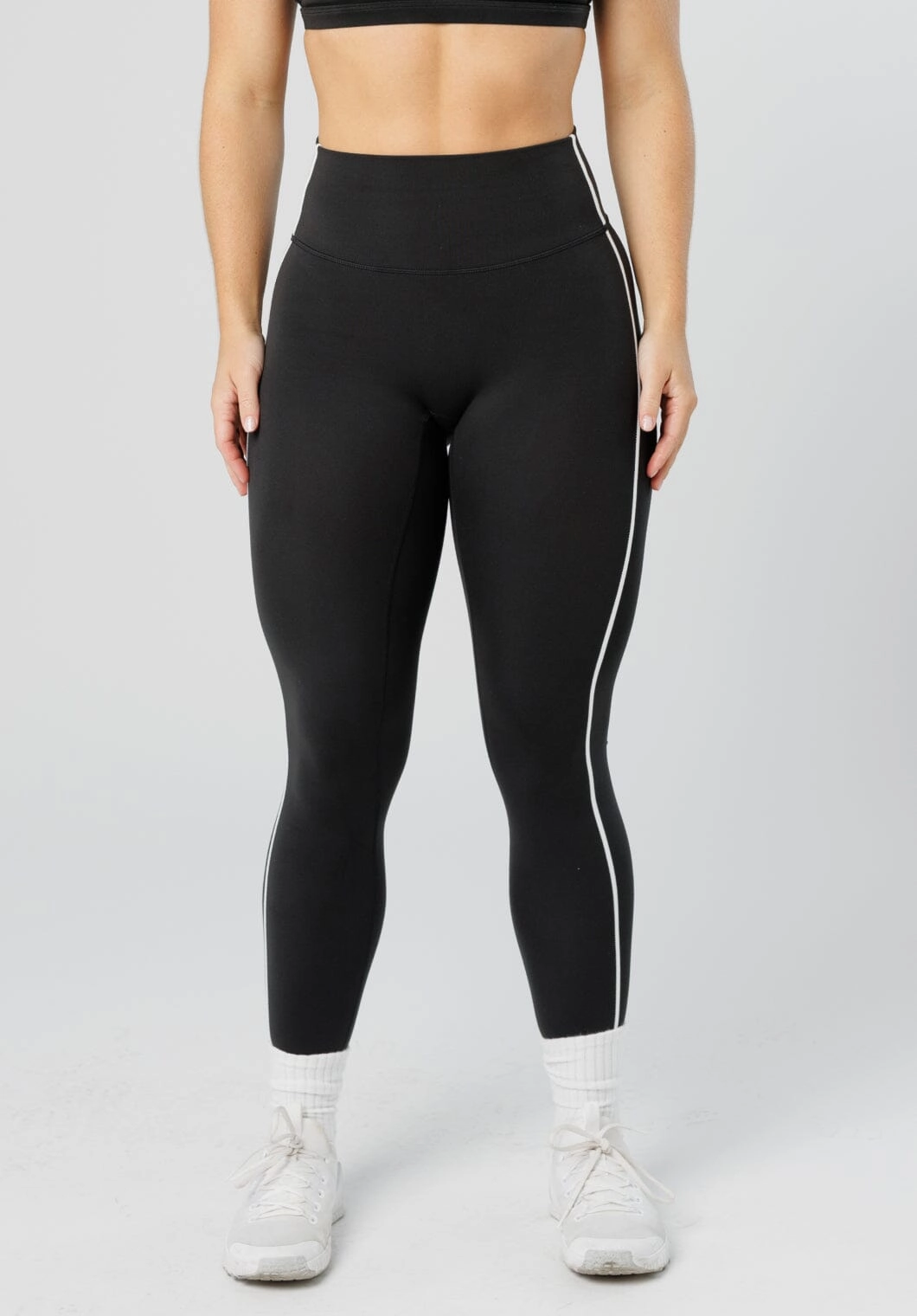 Reluna Contrast-Piping Sculptseam? Plus Legging Black Slim Fit Hiking Trail