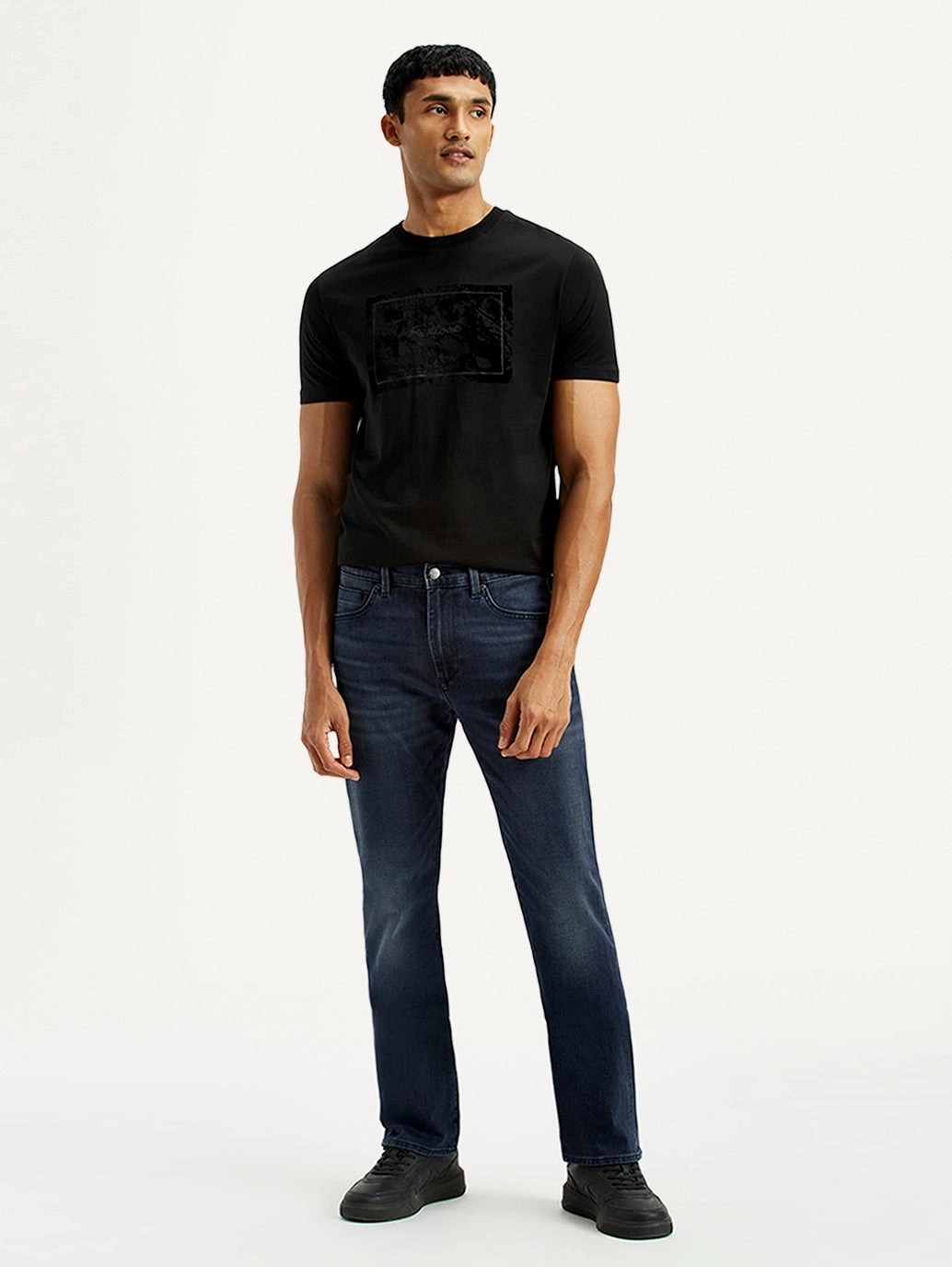 Music Event Picnic Style Comfy Fit Men's Redloop 513 Dark Indigo Slim Straight Fit Mid Rise Jeans