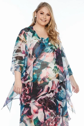 Layla Jones - LJ0348 Midi Dress w Jacket Non Restrictive Silhouette Tailored Cut Style