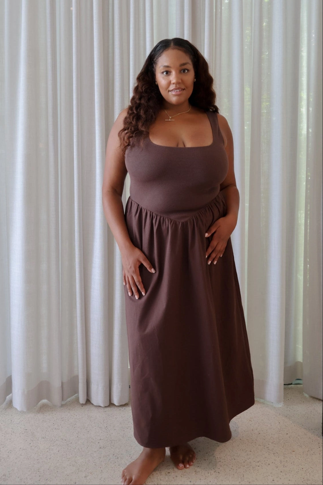 Holiday Wear MYRA DRESS CHOCOLATE
