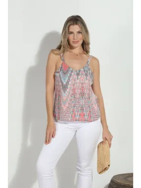 Sporty Layer Look V-shaped and stylish WIDE STRAP CAMI TOP