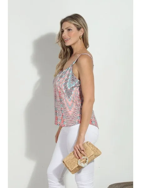 Outdoor Leisure Look Moisture Management Technology V-shaped and stylish WIDE STRAP CAMI TOP