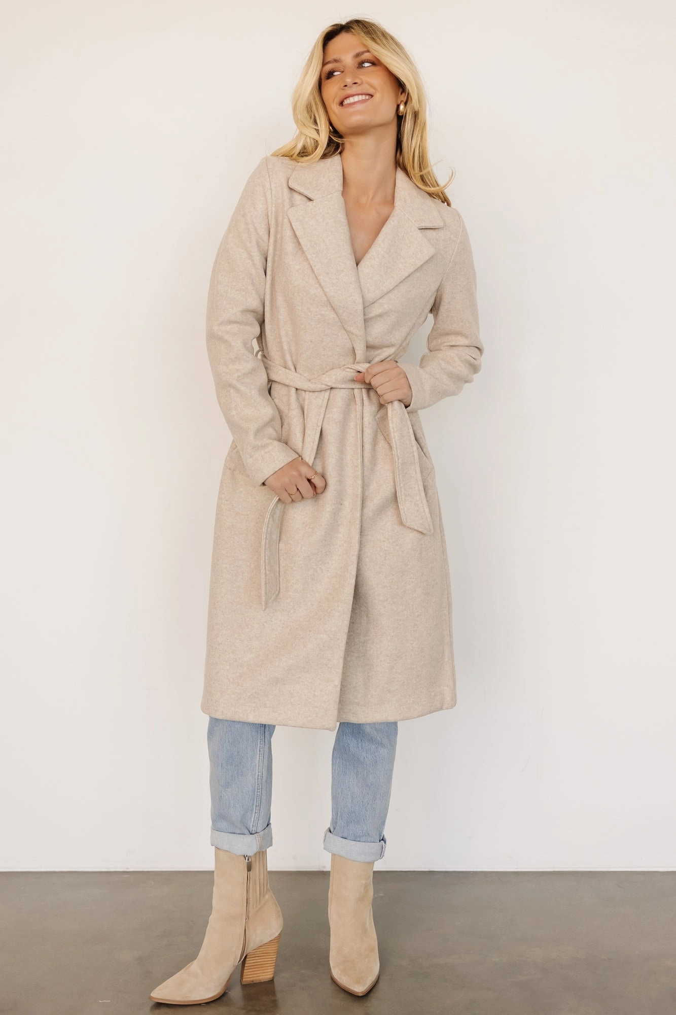 Valdez Long Coat | Oatmeal Ripstop Fabric Technology