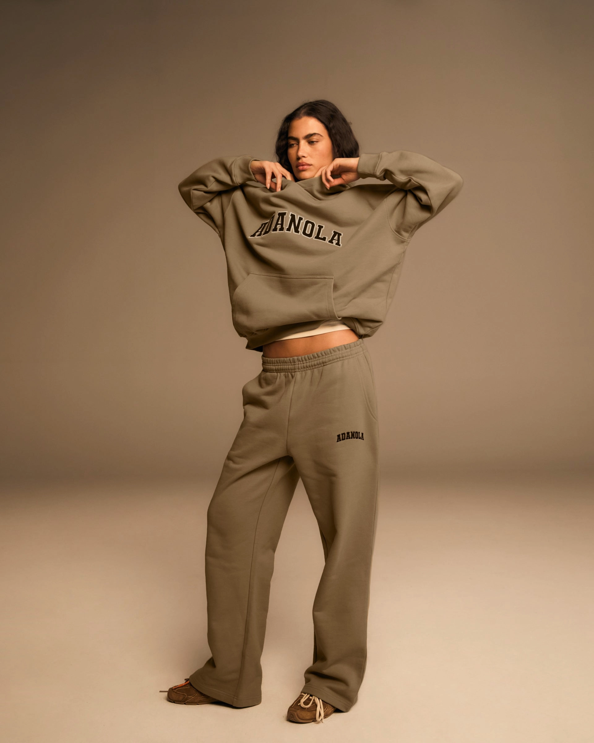 RecyclablePackaging Varsity Straight Leg Sweatpants - Clay Beige