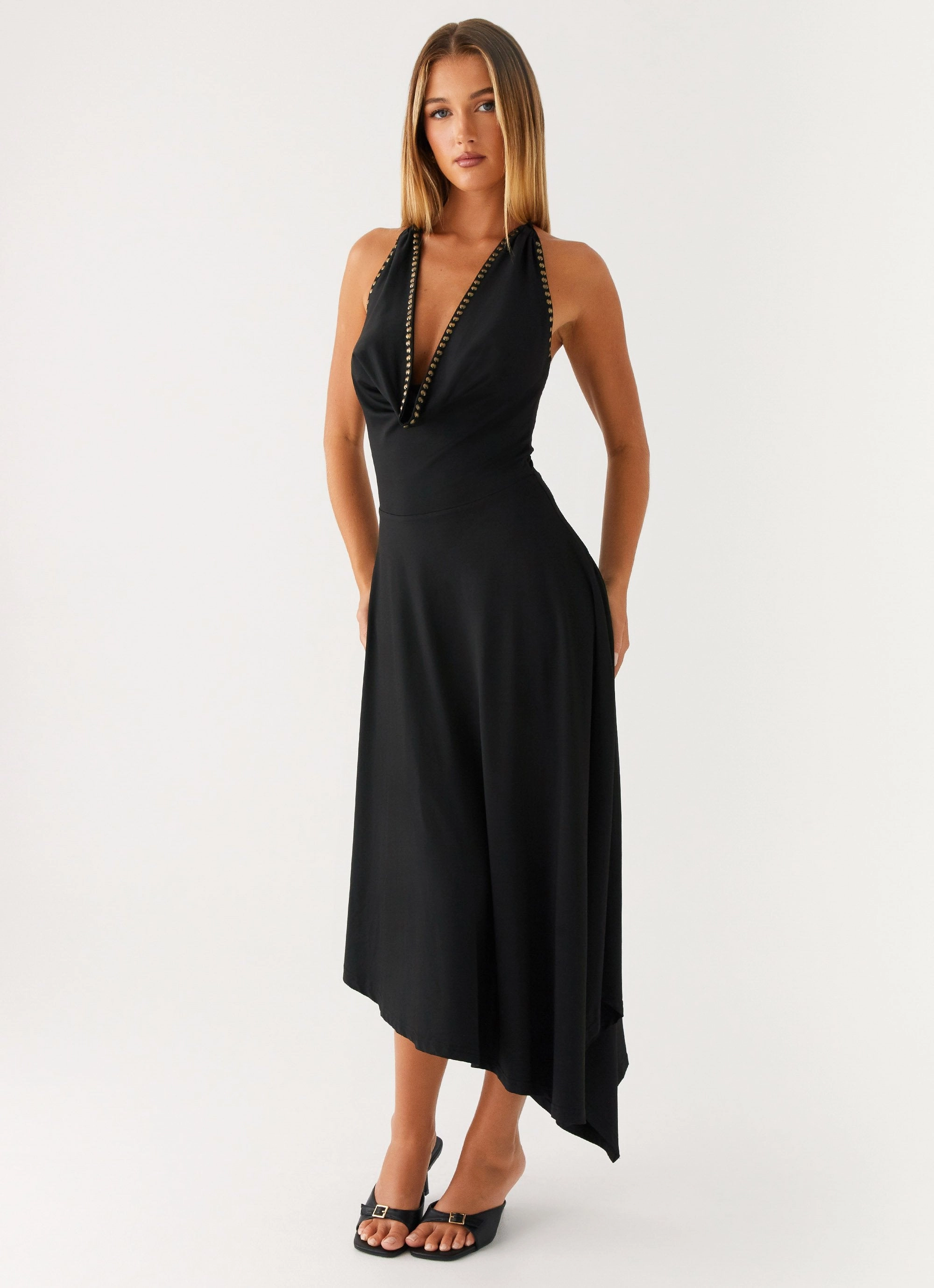 Vena Beaded Midi Dress - Black Refined Form Lounge Base