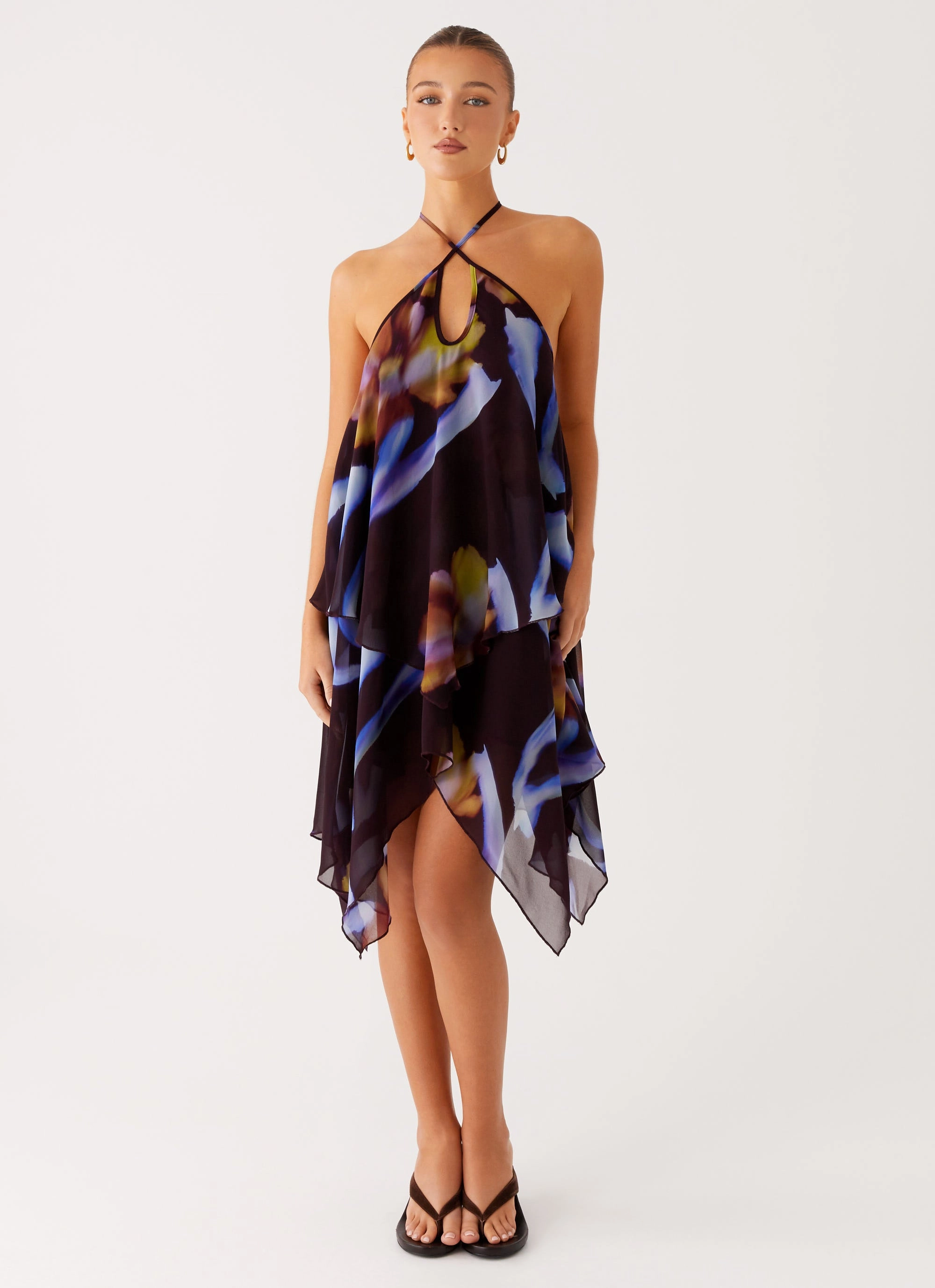 Verbena Midi Dress - Dark Floral Soft Comfort