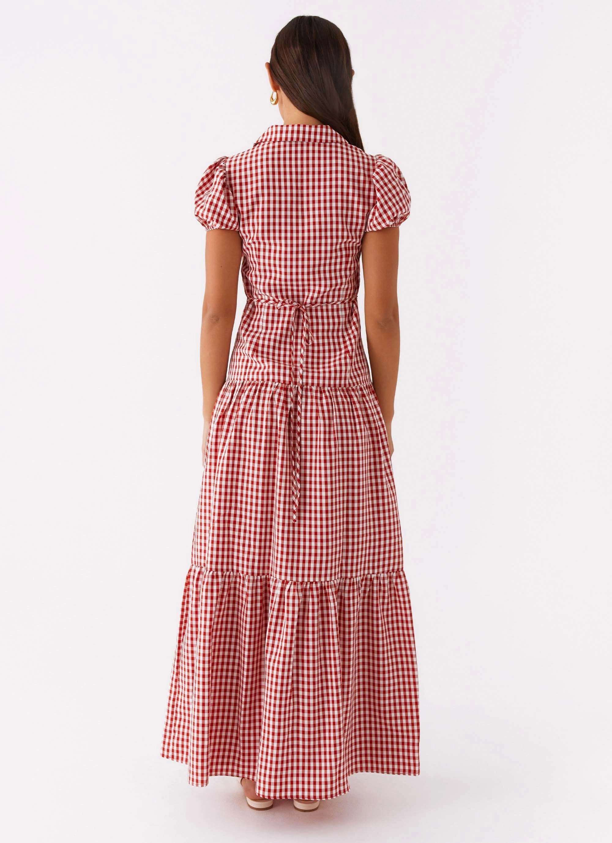 Quick Elegance Relaxed-fit gown Verity Maxi Dress - Red Gingham