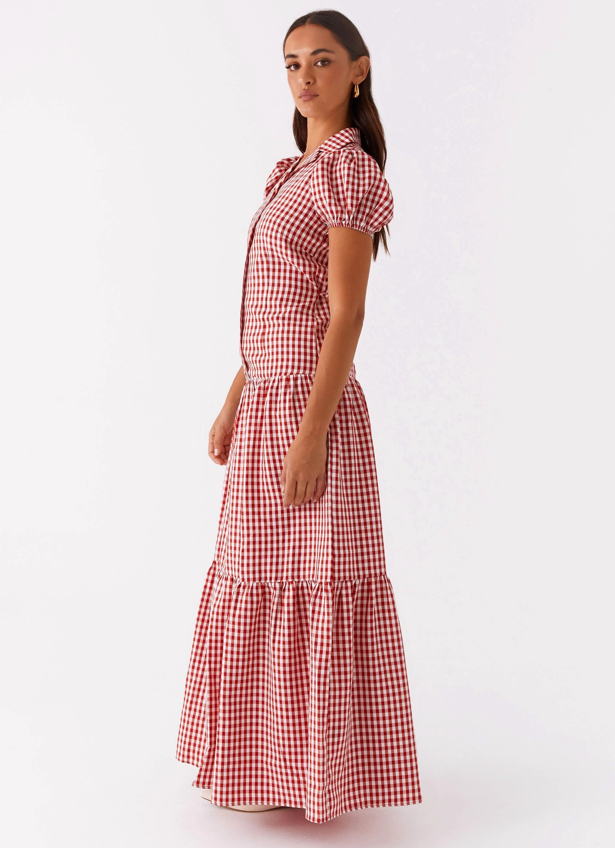 Verity Maxi Dress - Red Gingham Pure Elegance Night Party