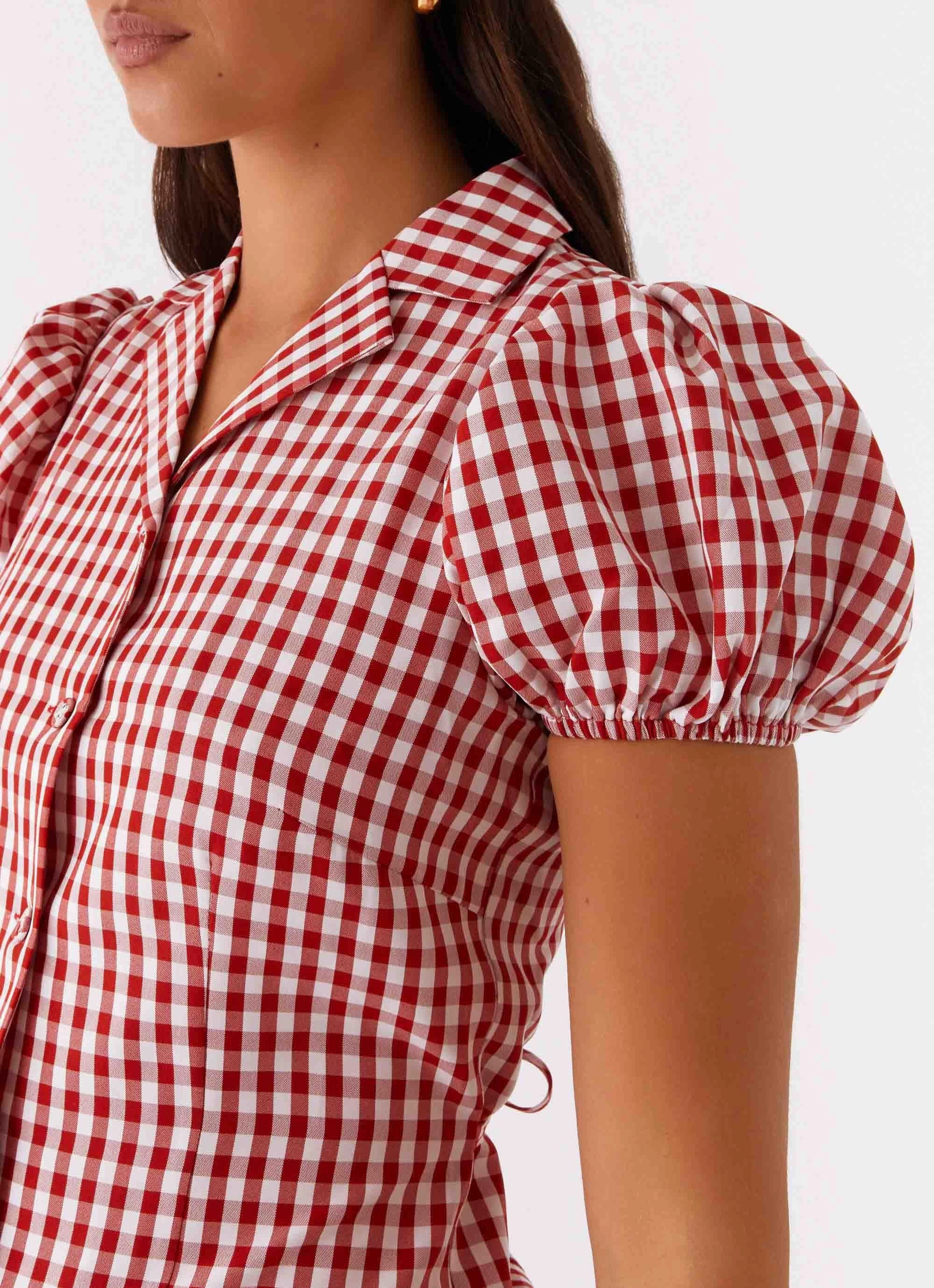 Autumn Mood Chic Casual Wear Verity Maxi Dress - Red Gingham