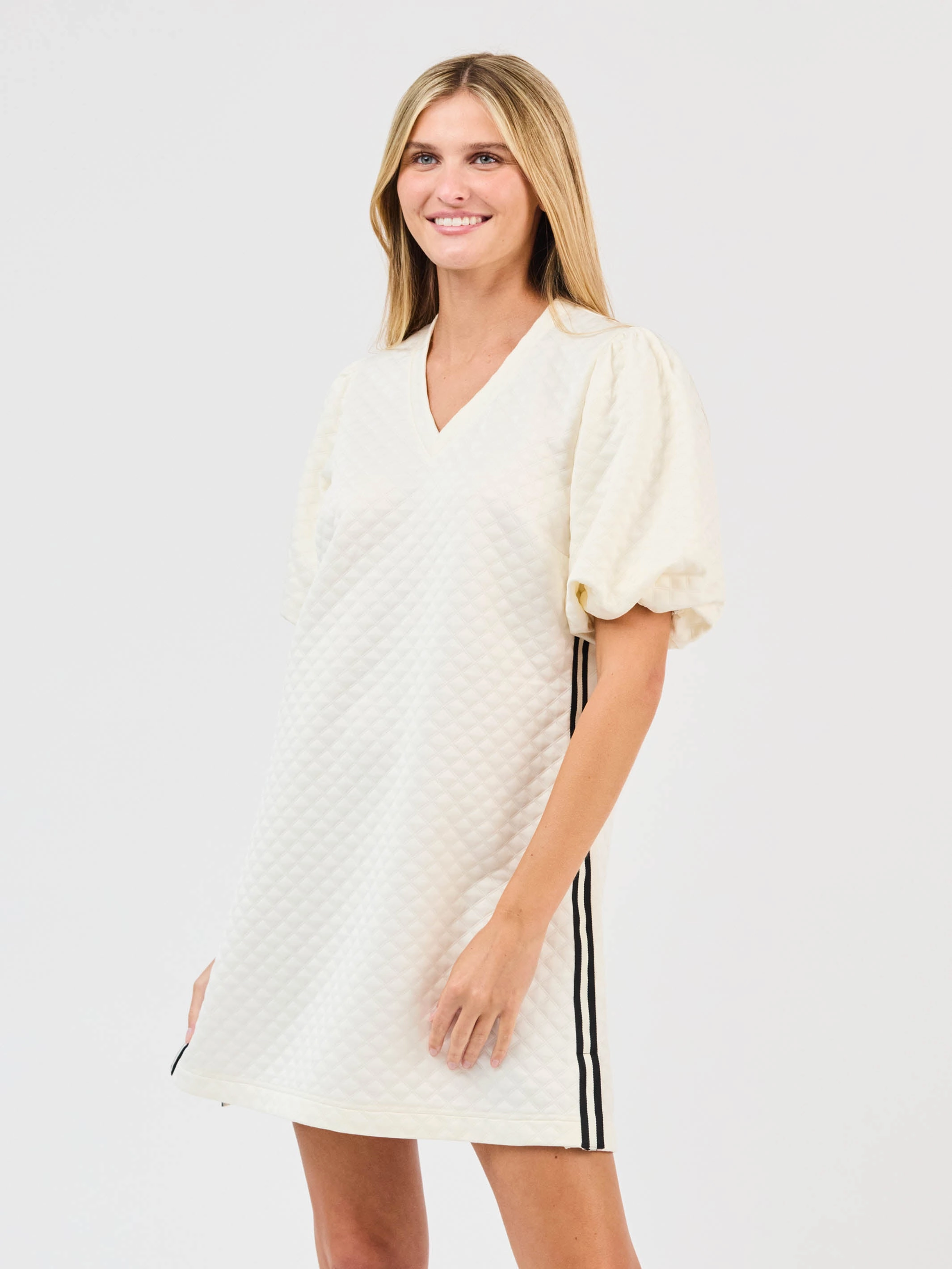 FINAL SALE - Stacey Dress | Ivory Rooftop-Event All-Season Comfort