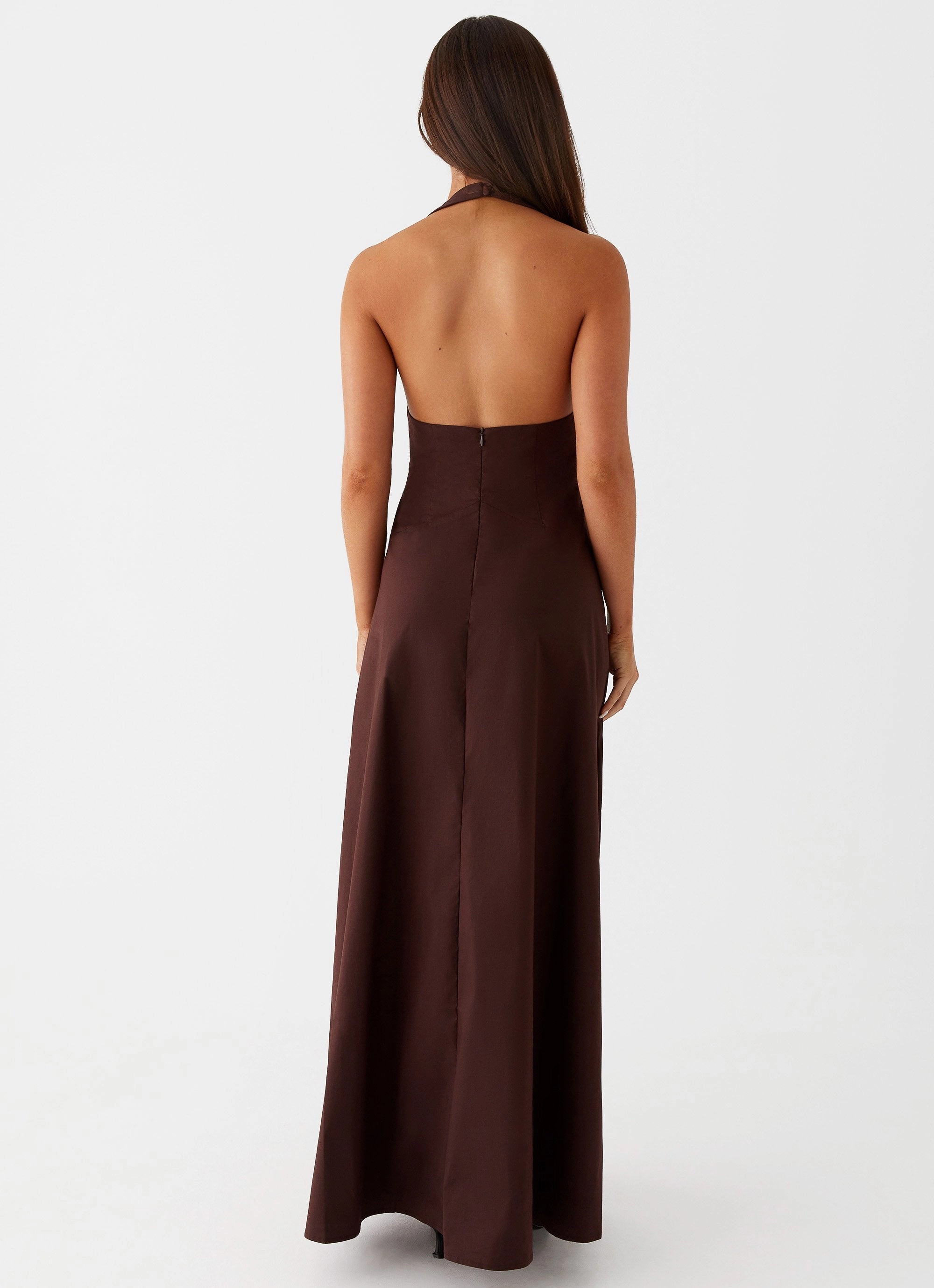 Vestige Maxi Dress - Chocolate Ruffle-Detail Comfy and Relaxed