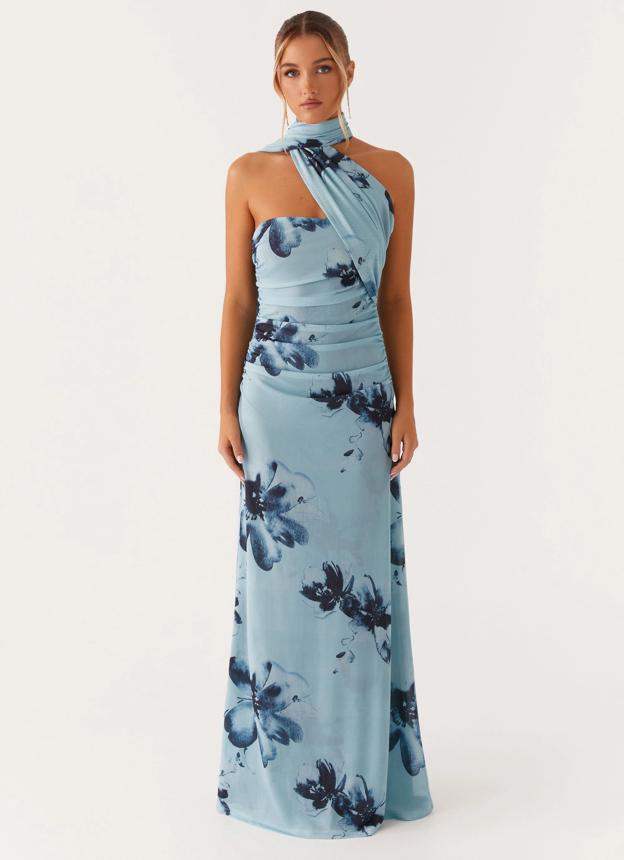 Sharp Look Songbird Maxi Dress - Blue Black Floral