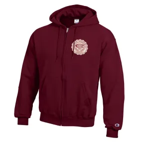 Easy to Carry Trendy Top Champion Powerblend Full-Zip Hood - Maroon